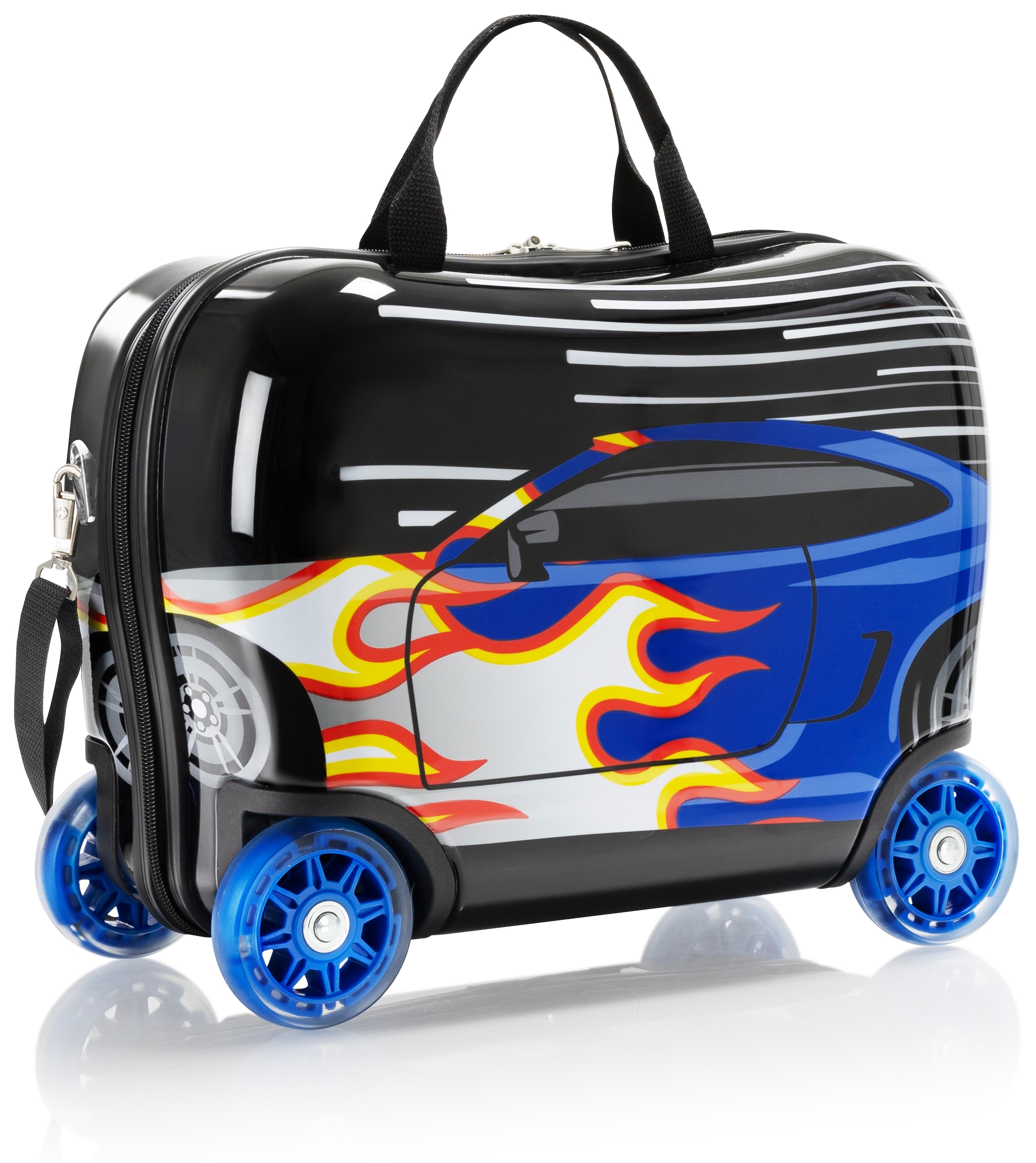 Heys Kinderkoffer »Kinderkoffer Heys Kids Ride-On Luggage, 16 cm«, 4 St. Rollen, Kindertrolley, Kinder Reisegepäck, Rennauto, Handgepäck