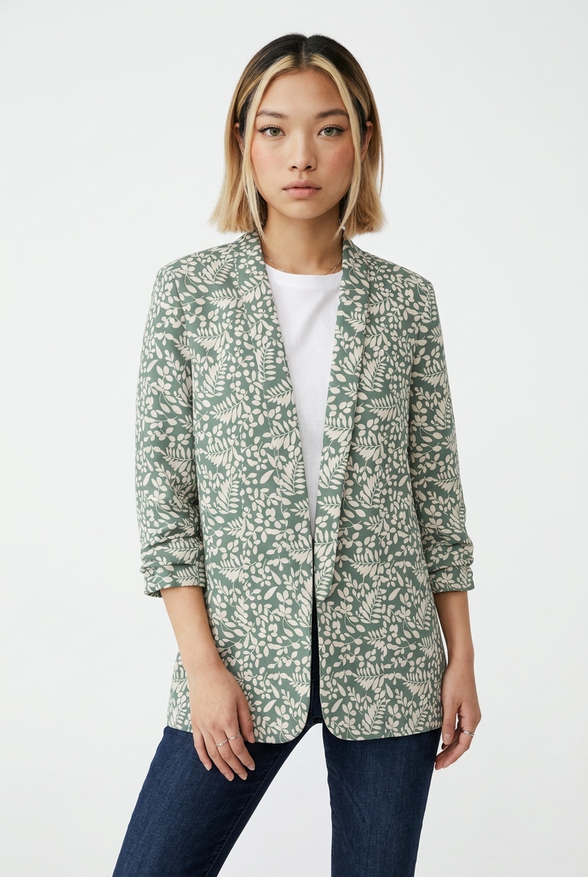 pieces Blusenblazer »PCBOSELLA 3/4 PRINTED BLAZER NOOS« mit 3/4 Ärmel