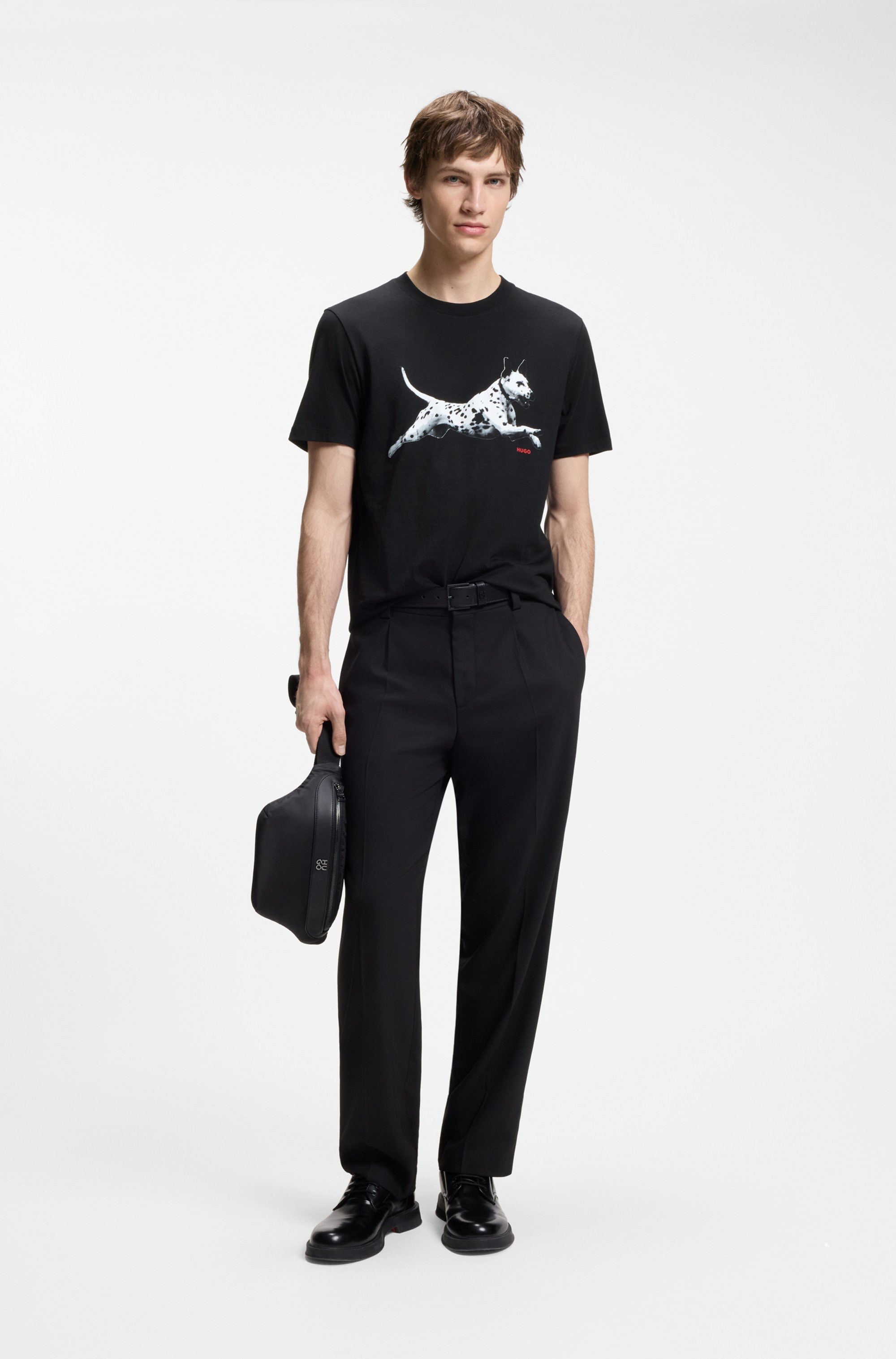 HUGO T-Shirt »Dirunn« Reine Baumwolle, Rundhalsausschnitt, Regular Fit