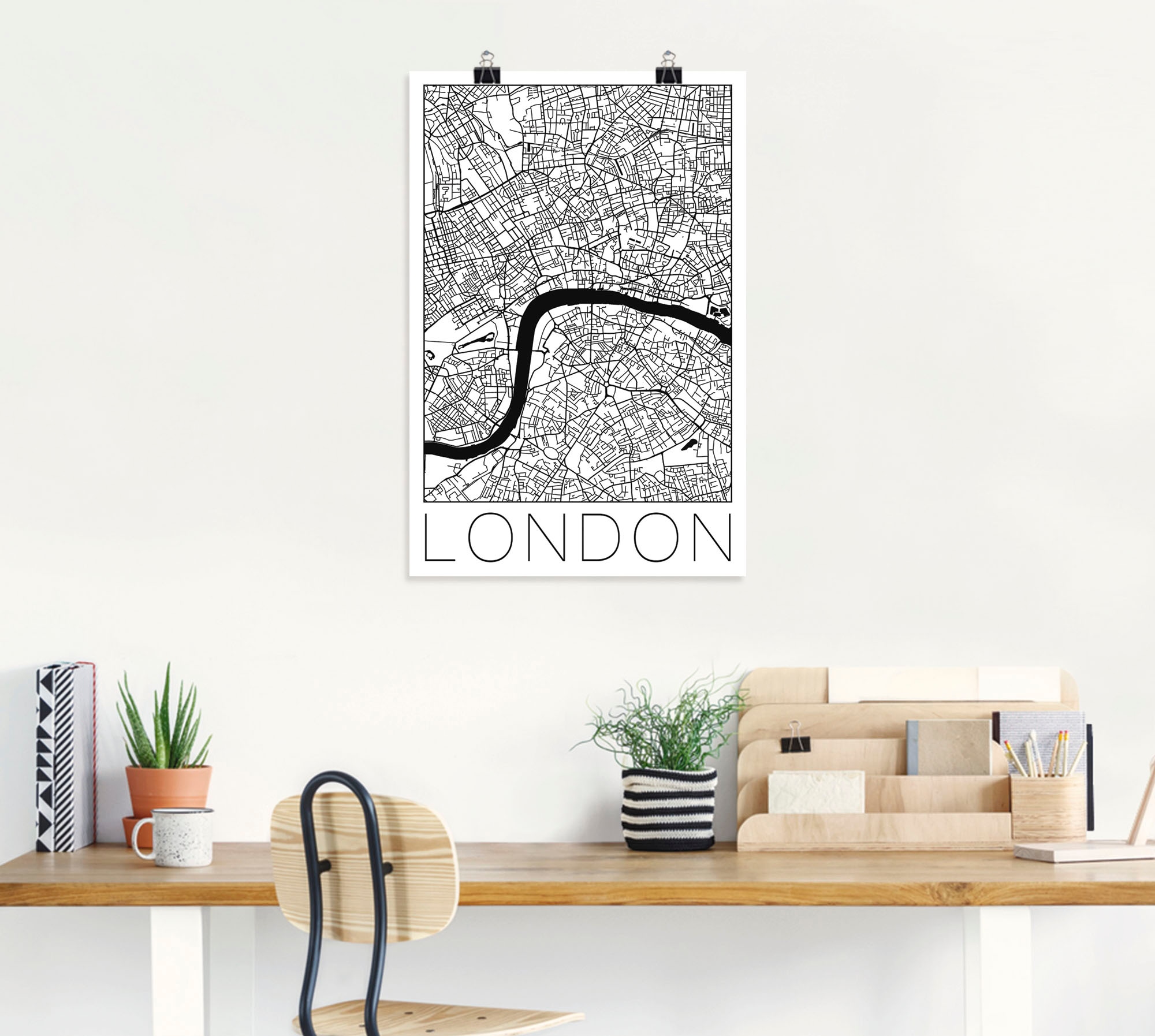 Artland Wandbild »Retro Karte London England«, Großbritannien, (1 St.), als Alubild, Leinwandbild, Wandaufkleber oder Poster in versch. Größen