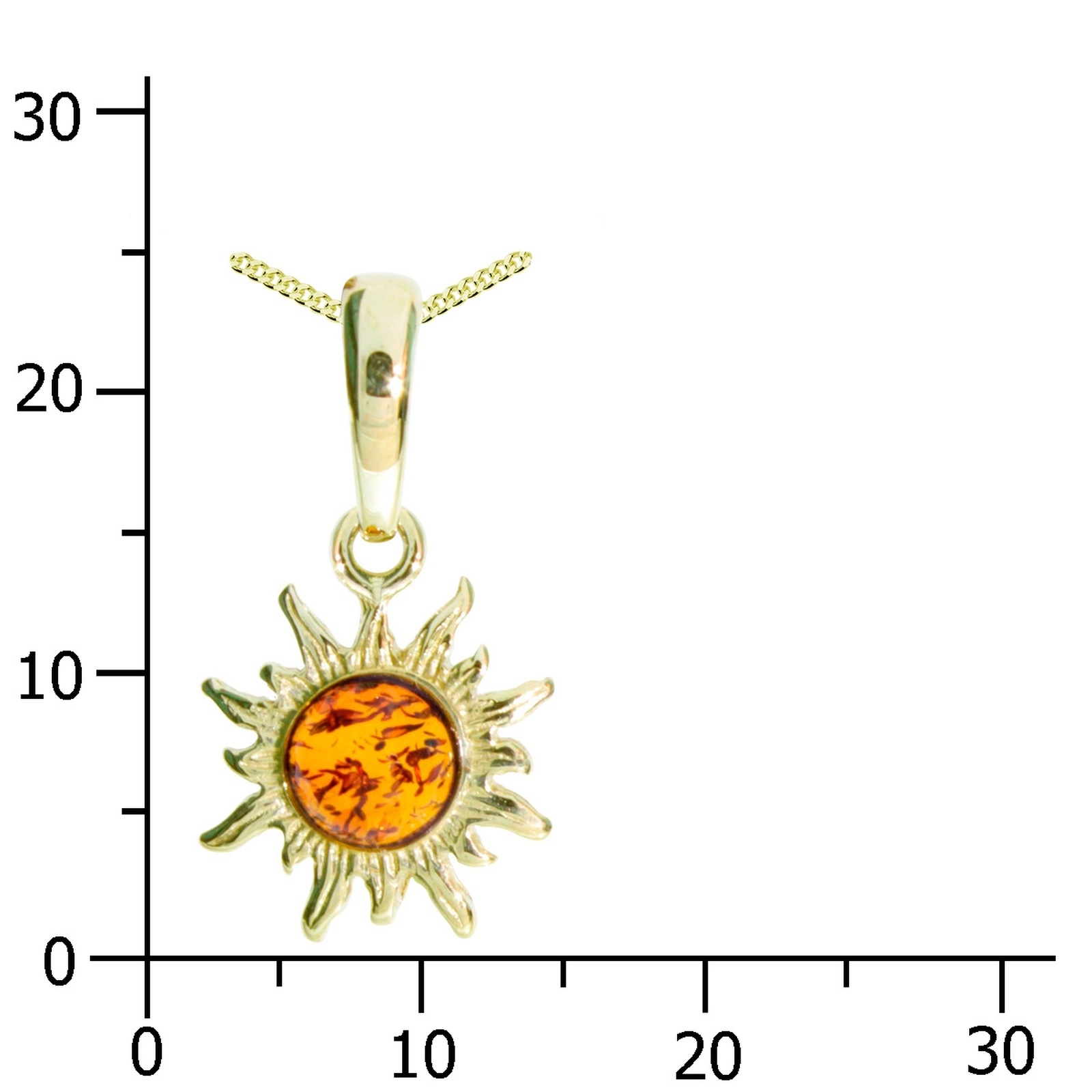 OSTSEE-SCHMUCK Kette und Anhänger Set »- Sonne - Gold 333/000 - Bernstein«