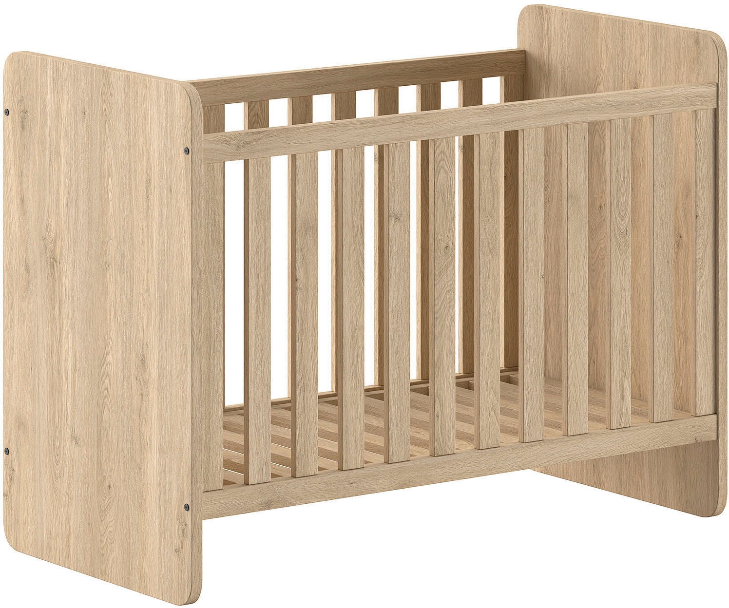 Vipack Babybett »SAM 60/120 cm, später umbau bar zum Juniorbett 90/200 cm« 3-fach verstellbarer Lattenrost beim Babybett, Eiche Dekor Oberfläche