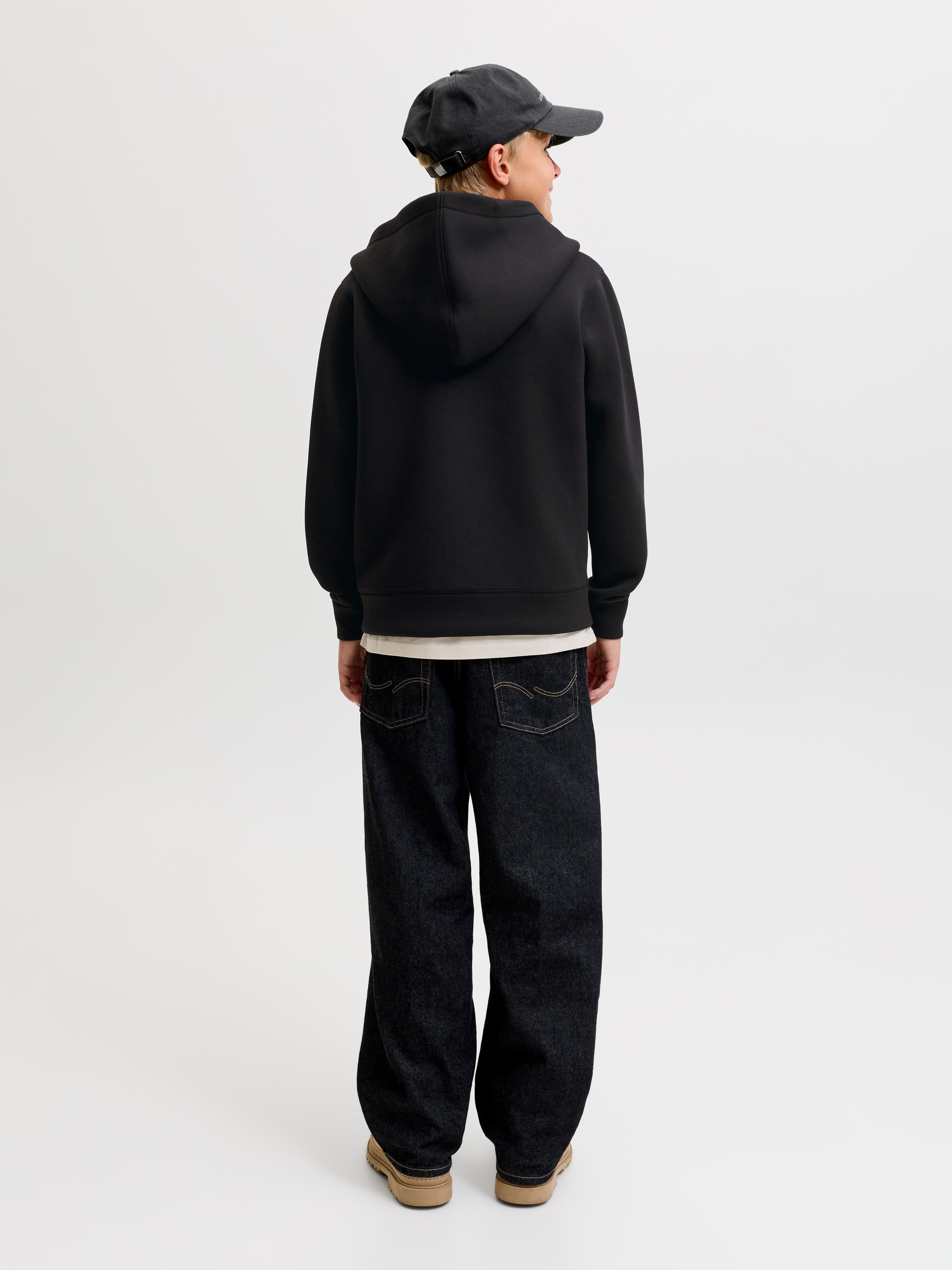 Jack & Jones Junior Kapuzensweatjacke »JCOLEGACY SWEAT SCUBA ZIP HOOD SN JNR« Materialmix, locker geschnitten