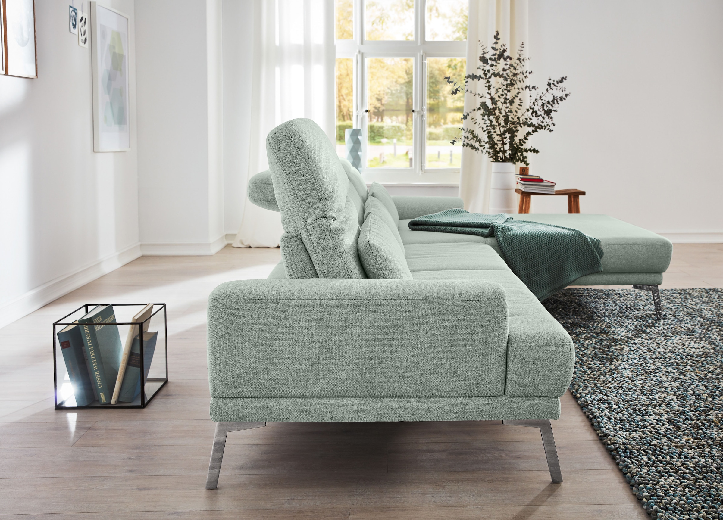 Musterring Ecksofa »MR 4580« mit Kopf- und Sitztiefenverstellung, Metallfuß chrom, 288 x 193/220cm