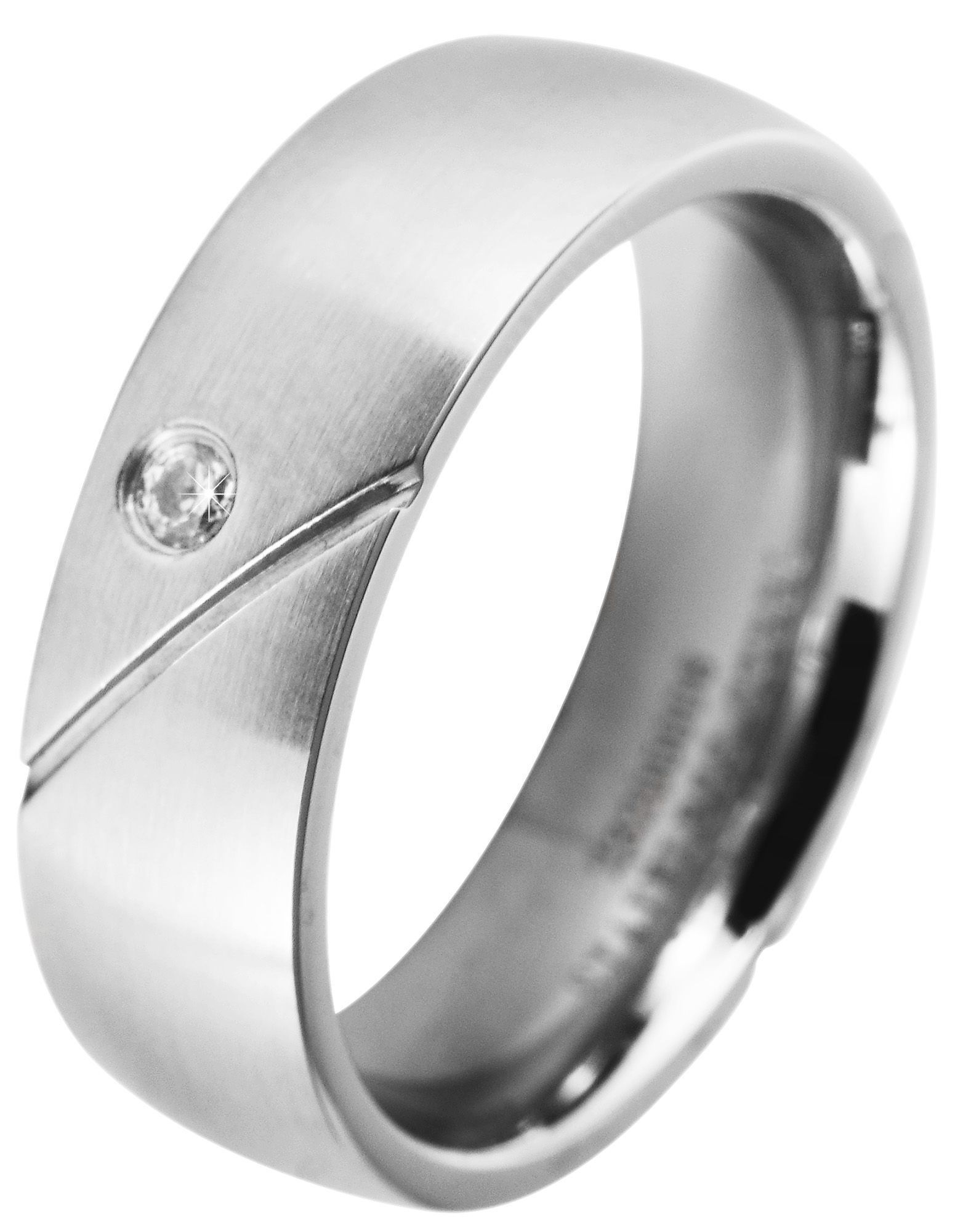 Adelia´s Fingerring »Damen Ring aus Edelstahl mit Strass Steinchen«