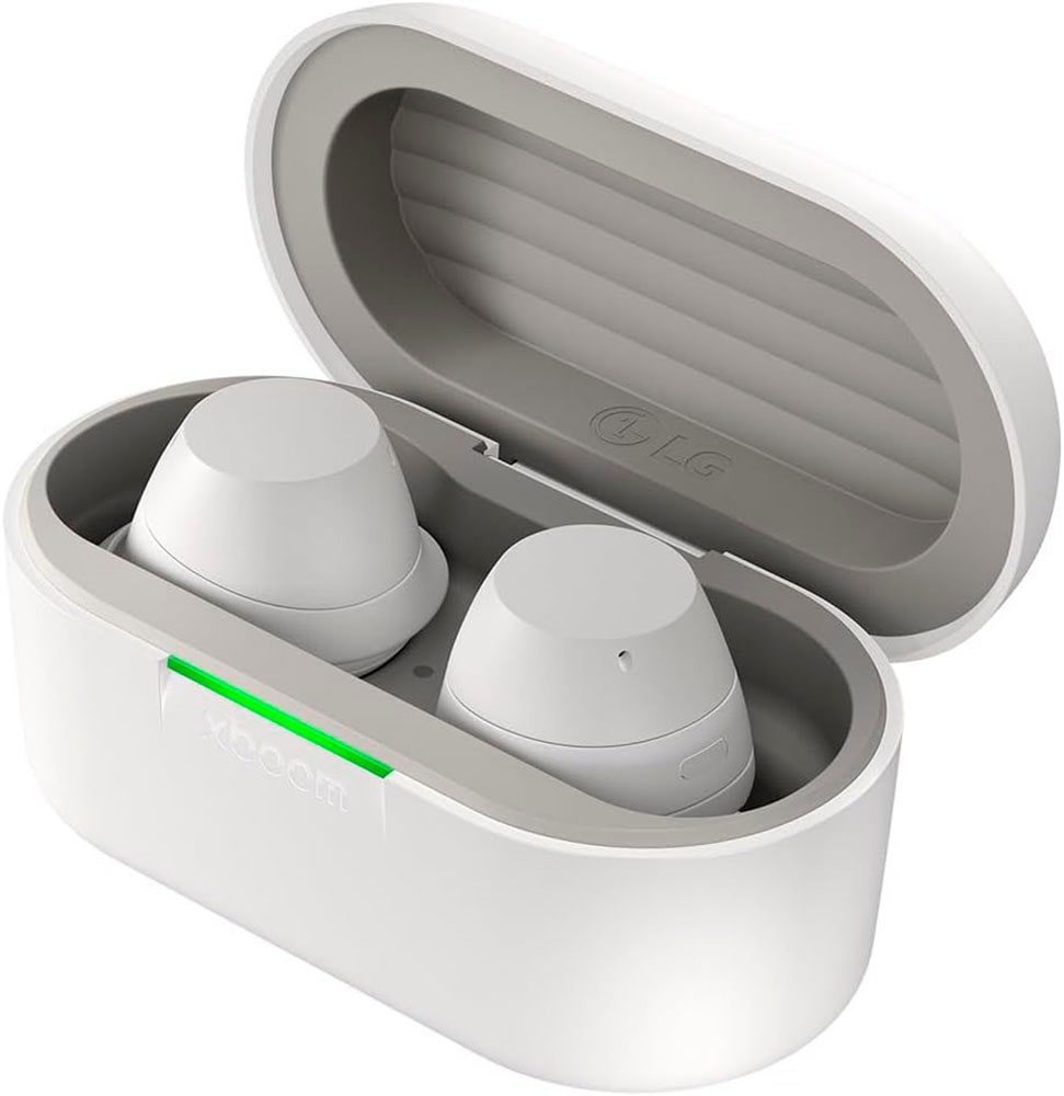LG Bluetooth-Kopfhörer »xboom Buds Lite«, Bluetooth, Active Noise Cancelling (ANC)-Freisprechfunktion-LED Ladestandsanzeige-Multi-Point-Verbindung-Rauschunterdrückung-Sprachsteuerung-kompatibel mit Siri