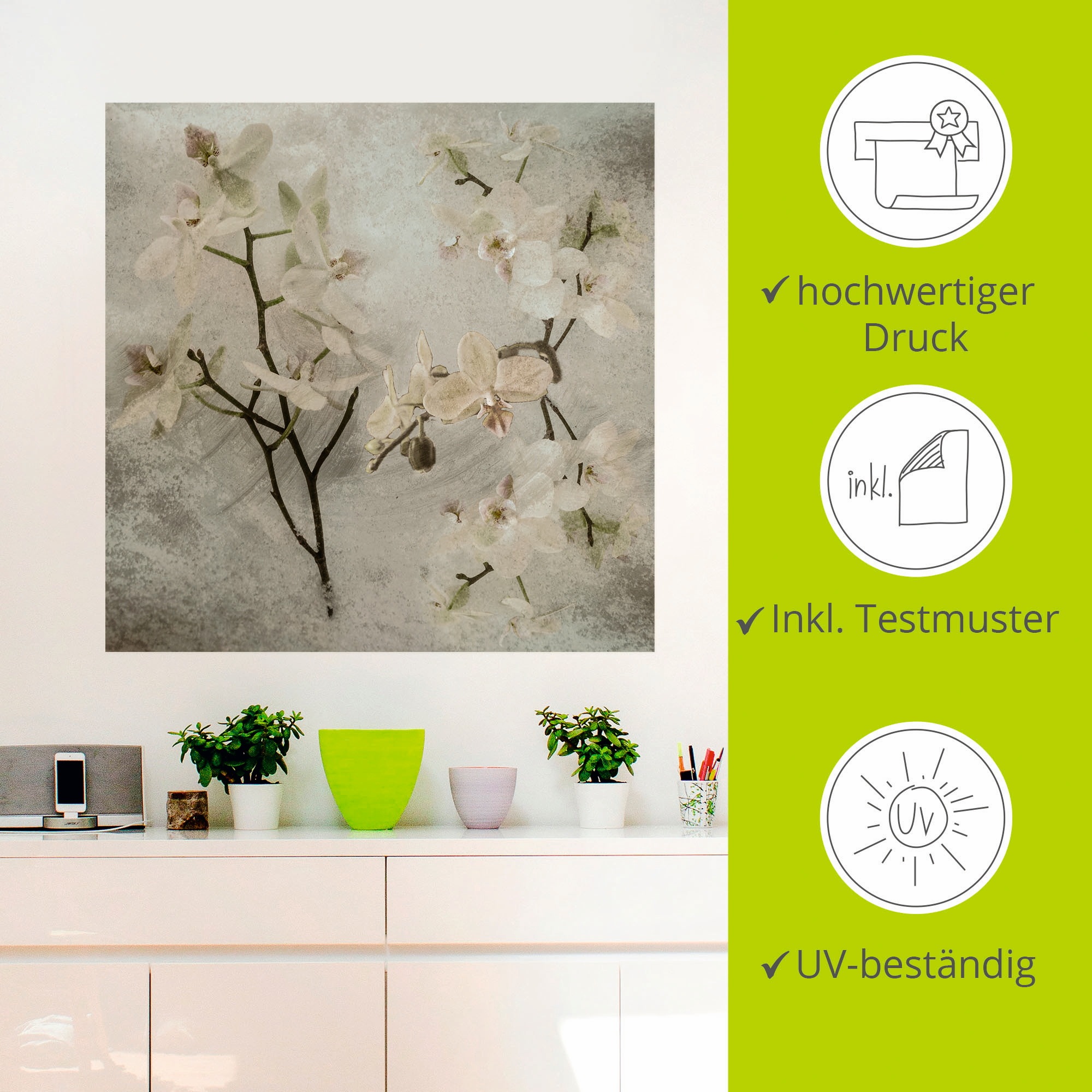 Artland Wandbild »Orchideen«, Blumen, (1 St.), als Leinwandbild, Poster, Wandaufkleber in verschied. Größen