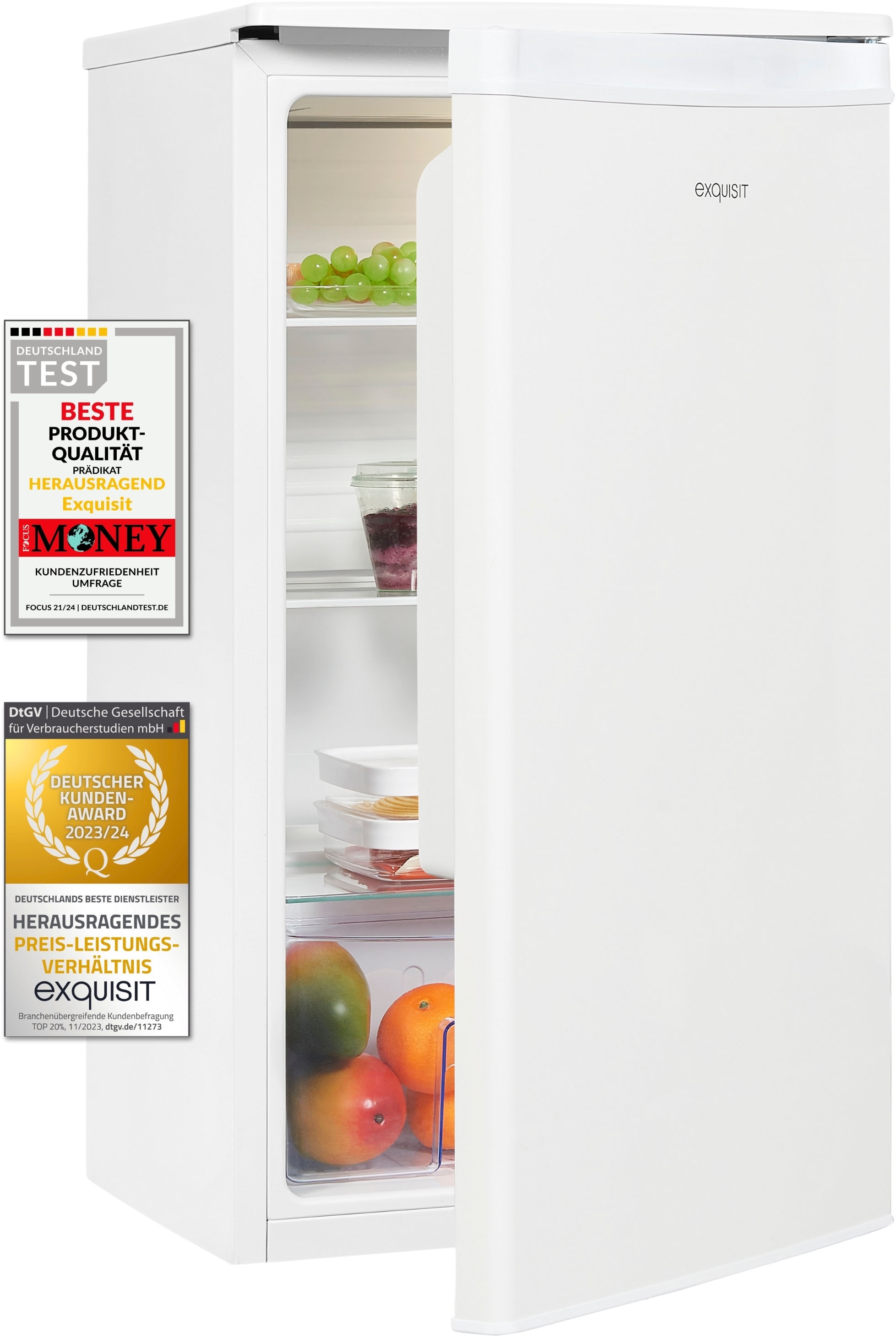 exquisit Vollraumkühlschrank »KS85-V-0O91E weiss«, 76 L Volumen