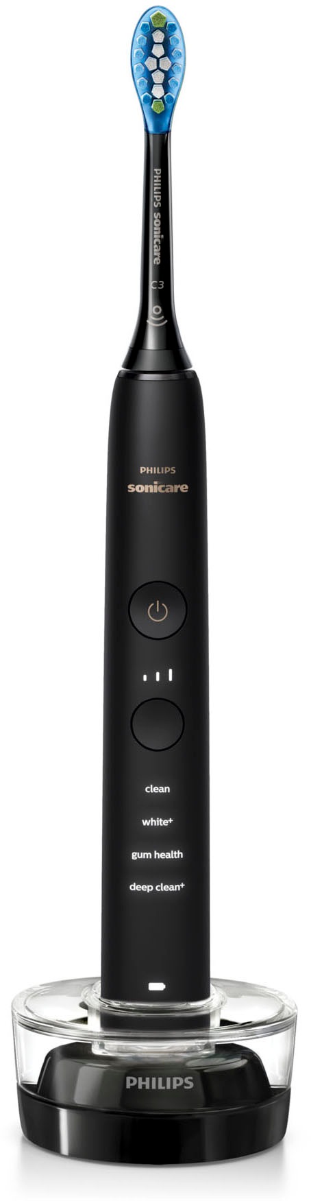 Philips Sonicare Elektrische Zahnbürste »HX9914«, 2 St. Aufsteckbürsten, DiamondClean Premium Schallzahnbürste, Doppelpack inkl. Ladeglas