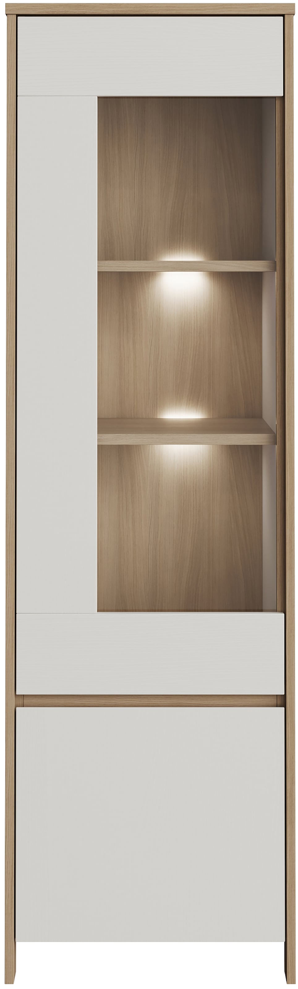 Home affaire Vitrine »Stranda, Hochschrank im Scandi-Style, moderne Glasvitrine«, Rahmenoptik, ausreichend Stauraum, vielseitig einsetzbar, 58 cm breit