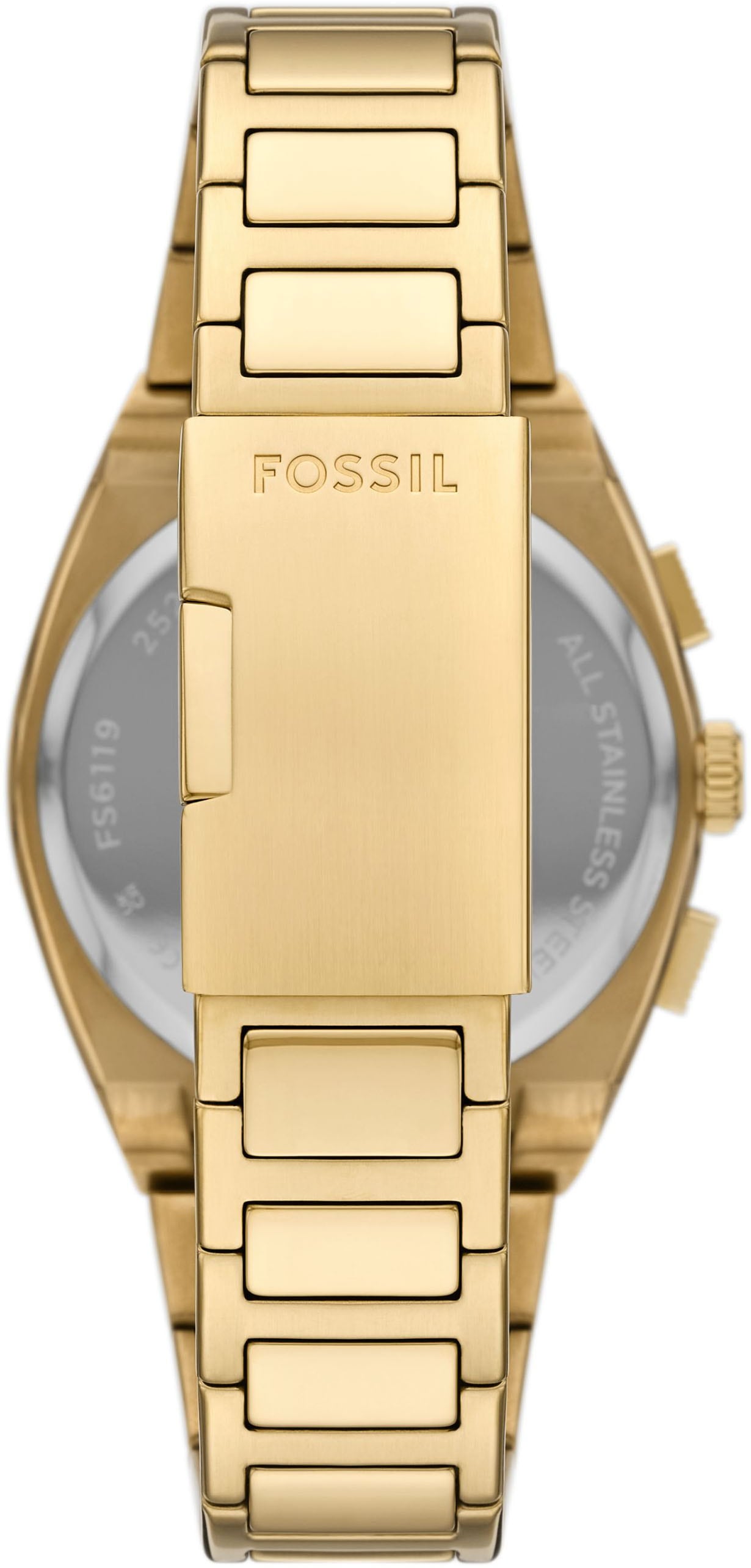 Fossil Chronograph »EVERETT«, Quarzuhr, Armbanduhr, Herrenuhr, Edelstahlarmband, analog