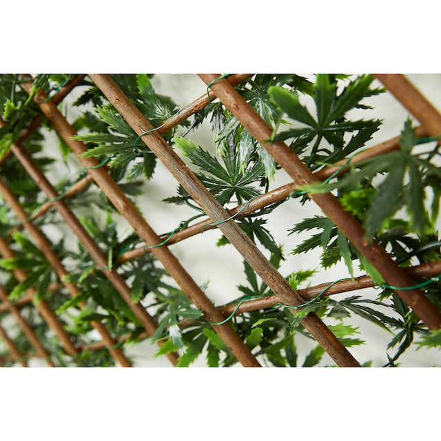 GardenDeluxe living Kunsthecken-Sichtschutz »Spalier Japan-Ahorn Blätter«,  ausziehbarer Zaun, mit Kunstranke, natürliche Optik, Sichtschutz bei OTTO