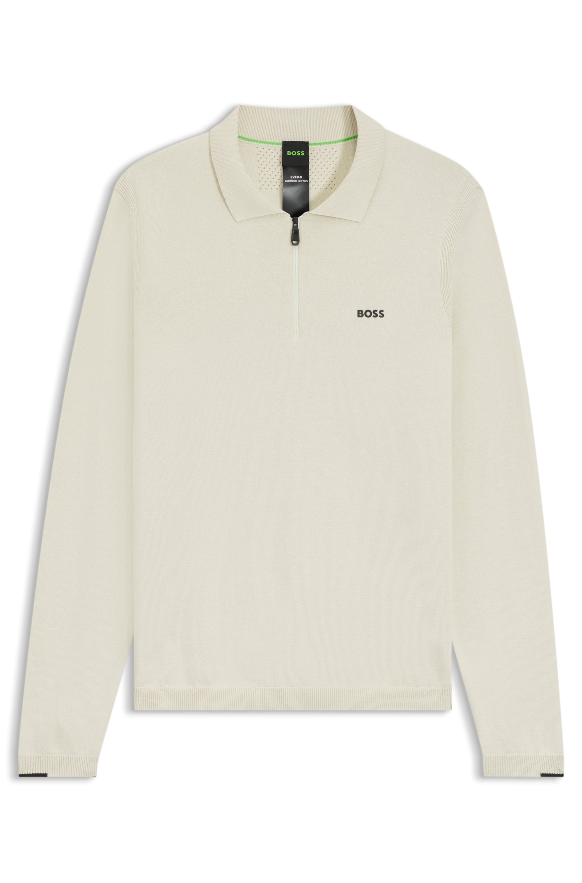 BOSS GREEN Strickpullover »KN Ever-X PL« mit Reißverschluss, regular fit, toniges Logo