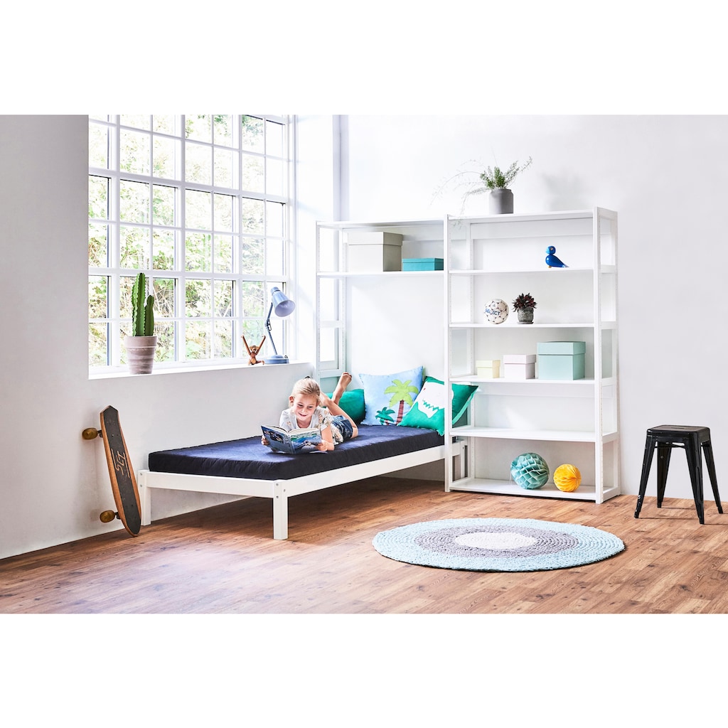 Hoppekids Jugendzimmer-Set »STOREY«, (Set, 16 St., Kinderbett, Rollrost, Schaummatratze, Regalsystem, 8 Einlegeböden)