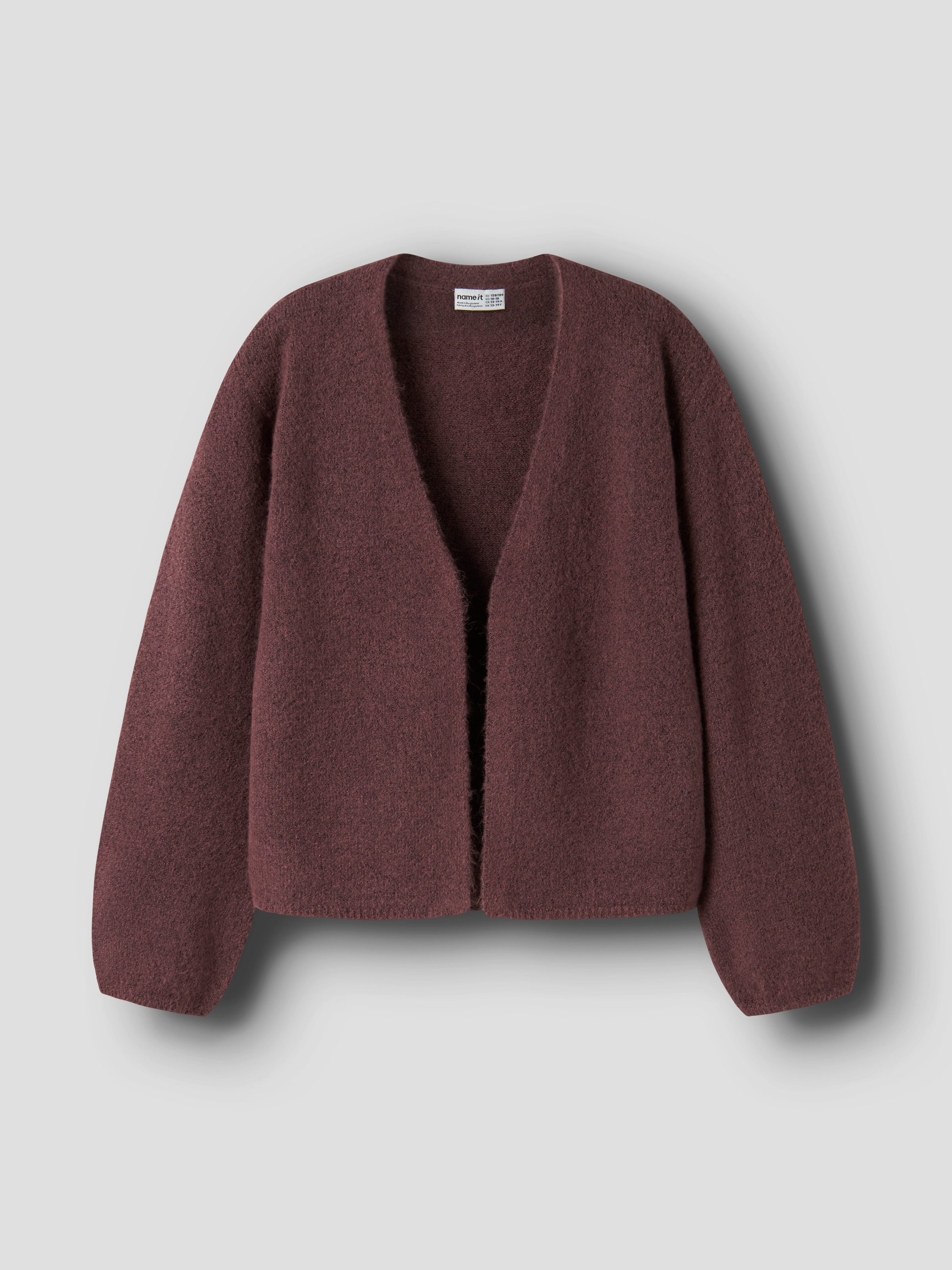 Name It Strickjacke »NKFOLINA LS KNIT CARD NOOS« Materialmix, regular fit