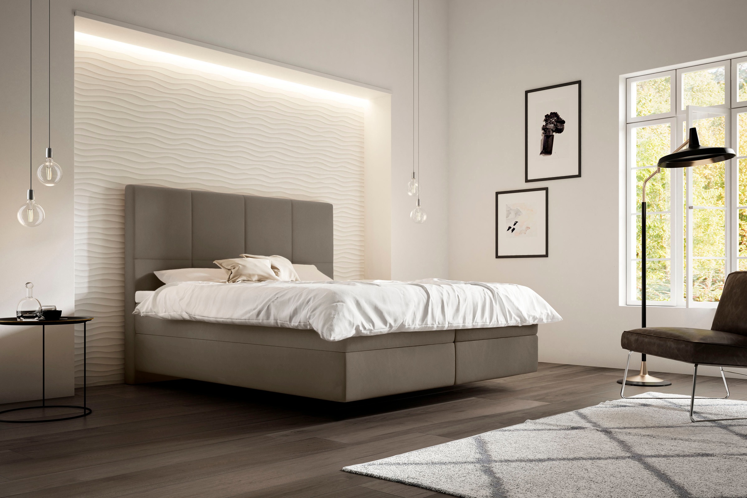 Schlaraffia Boxspringbett »Saga«, mit BULTEX® Topper und mit 7-Zonen-Tonnentaschen-Federkernmatratze, Härtegrad H2, H3, H4, Fuß in Schwebeoptik, Kopfteilhöhe 133 cm