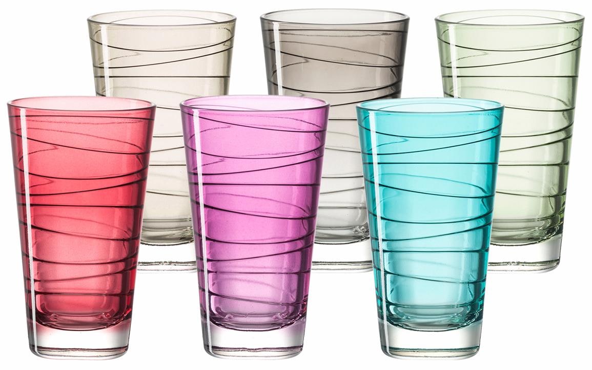 Longdrinkglas »Colori«, (Set, 6 tlg.), veredelte mit lichtechter Hydroglasur, 280 ml,...