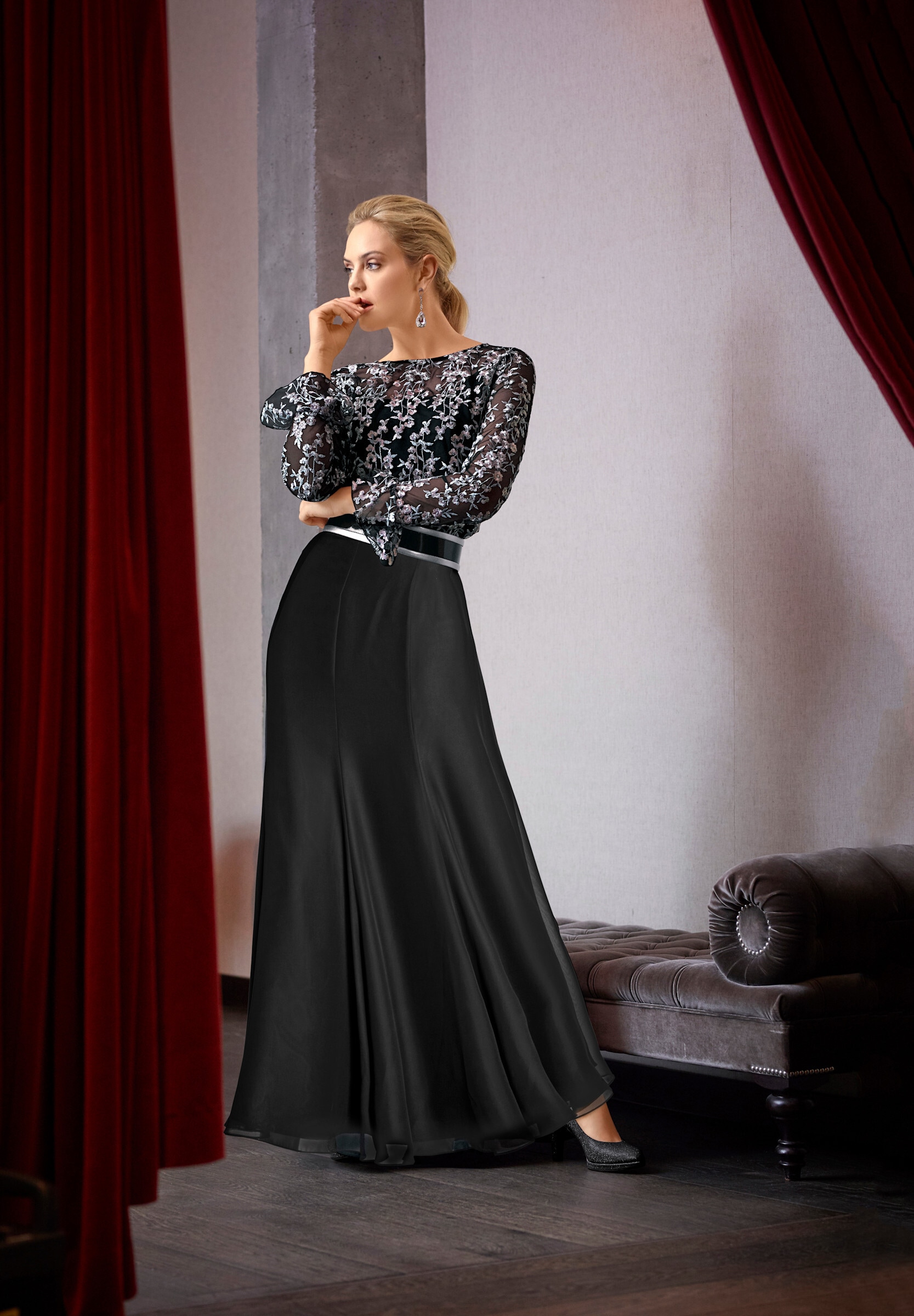heine Jerseyrock »Godetrock Godetrock aus transparentem Chiffon«