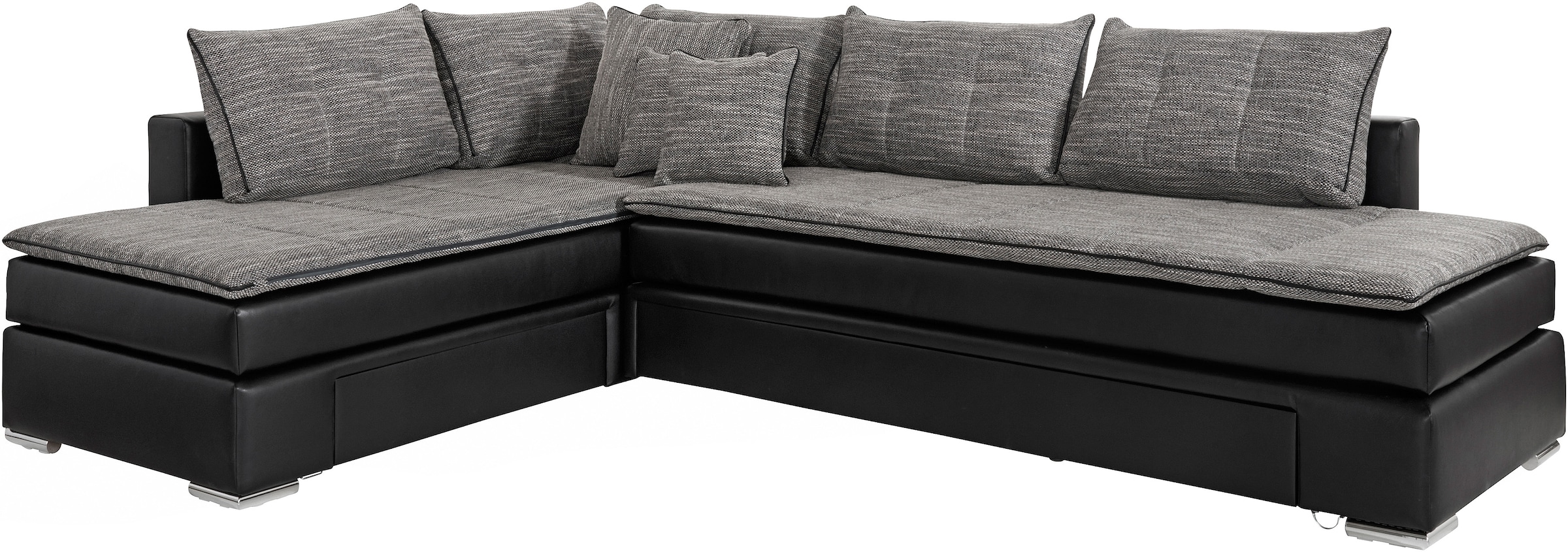 INOSIGN Ecksofa »Boxspringbett Night & Day L-Form mit Dauer-Schlaffunktion o. Armlehnen«, mit Boxspring-Bettfunktion 164x200 cm und Bettkasten, Dauerschläfer!
