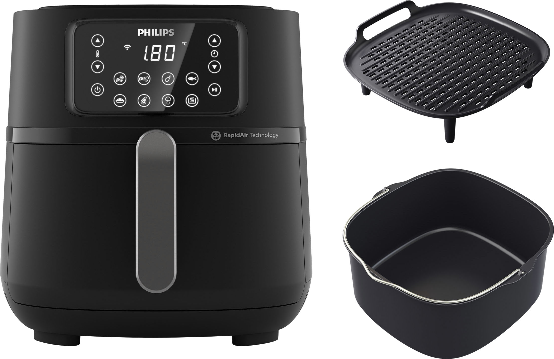 Heißluftfritteuse »Airfryer XXL HD9285/96«, 2000 W, Gratis Backeinsatz+Grillplatte,...