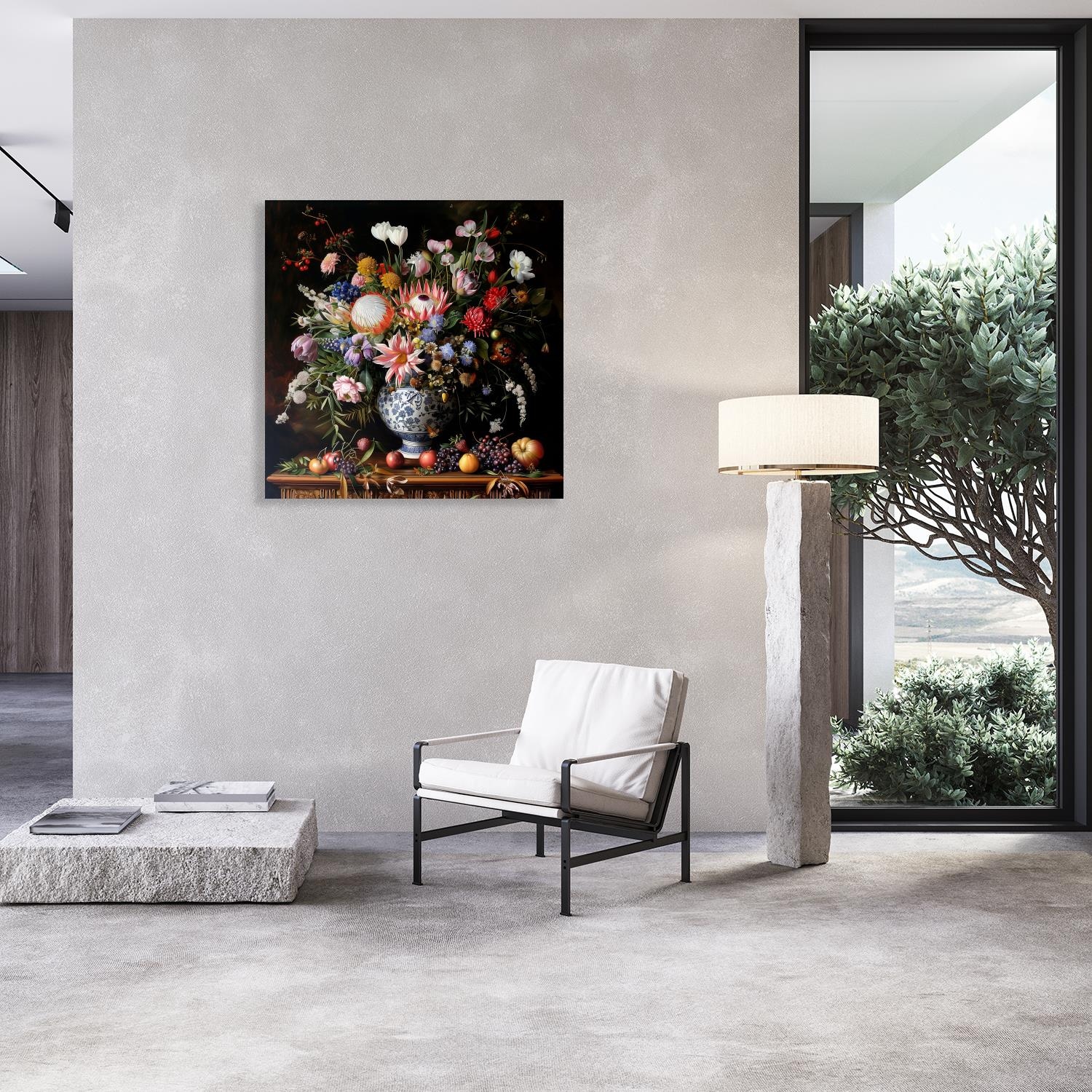 queence Leinwandbild »Bunter Blumenstraß«, Blumen-Blumenbilder-Gemälde-Kunst-Pflanzen-Pflanzenbilder-Romantisch-Stillleben-Vasen-Vasen & Töpfe, (1 St.), Premium-Leinwandstoff, Handarbeit aus Deutschland