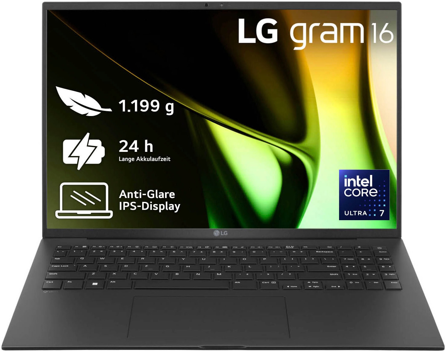LG Business-Notebook »Gram 16" Ultralight Laptop, IPS-Display, 16 GB RAM, Windows 11 Home,«, 40,6 cm, / 16 Zoll, Intel, Core Ultra 7, ARC, 512 GB SSD, 16Z90S-G.AA75G, 2024