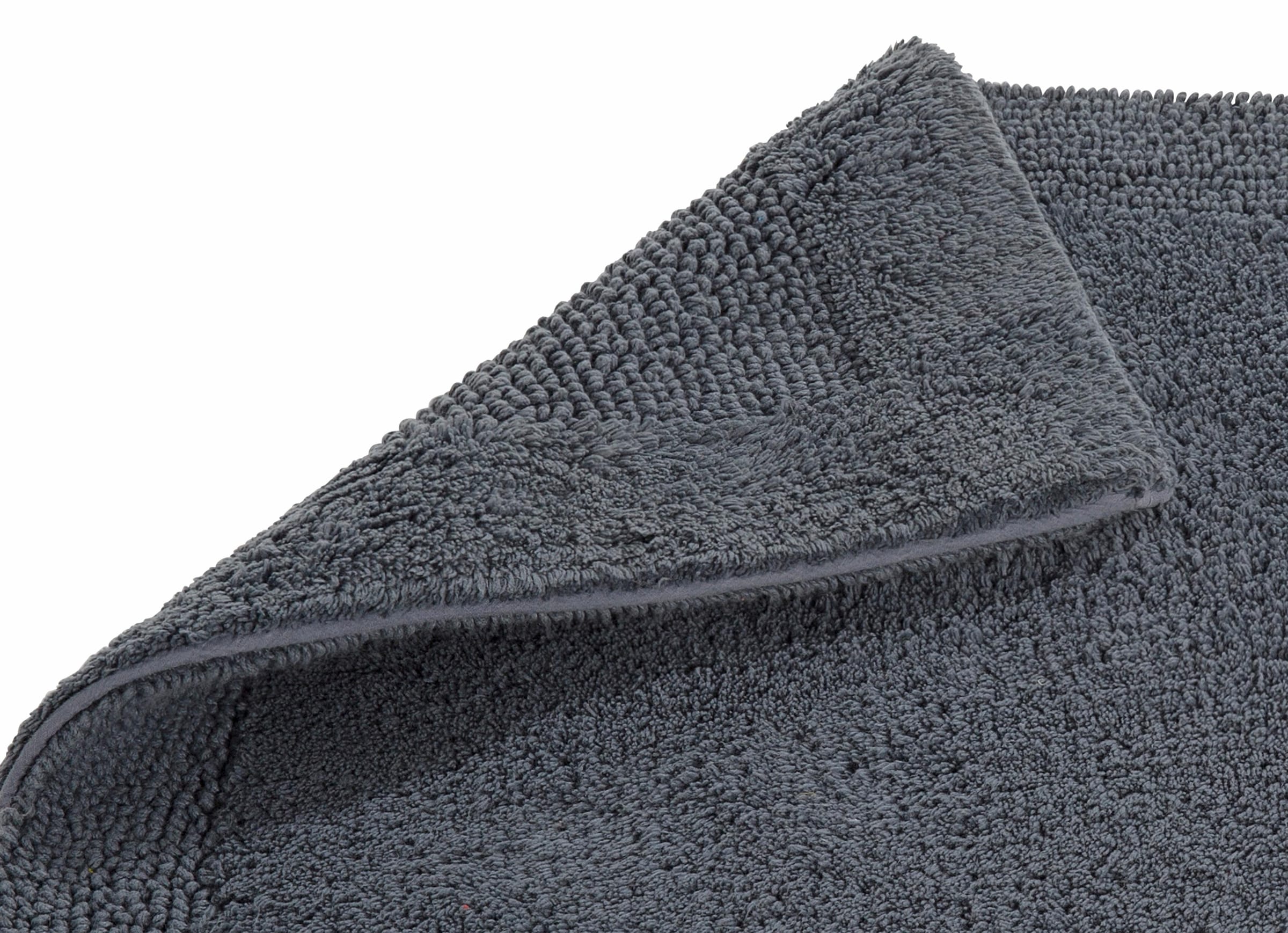 my home Badematte »Kapra, Badvorleger, Badezimmer Teppich«, beidseitig nutzbar-fußbodenheizungsgeeignet-strapazierfähig, mit Bordüre, Badteppich, Badematte, Baumwolle