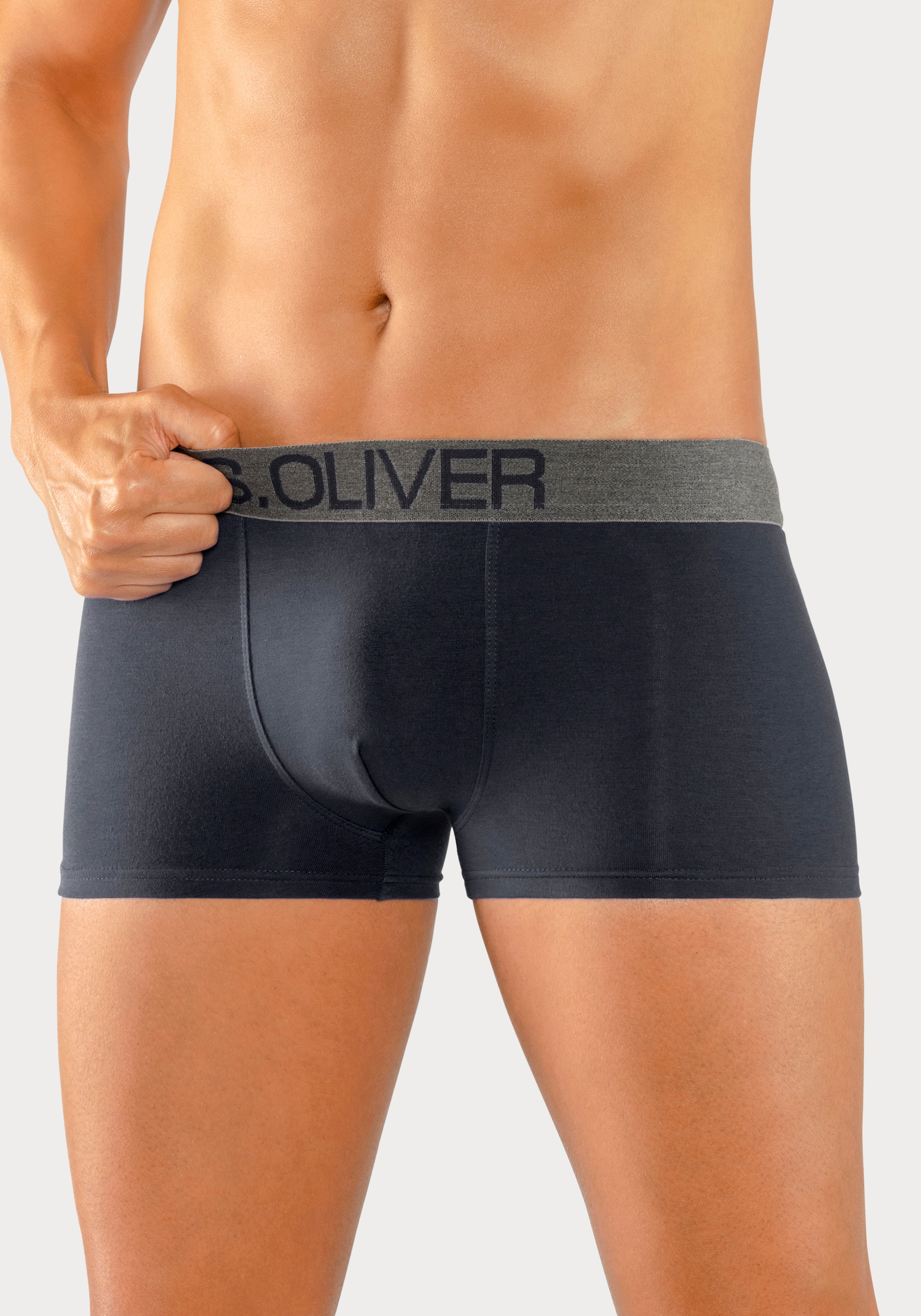 s.Oliver Hipster, (Packung, 4 St.), knapp sitzende Boxershorts für Herren aus Baumwoll-Mix