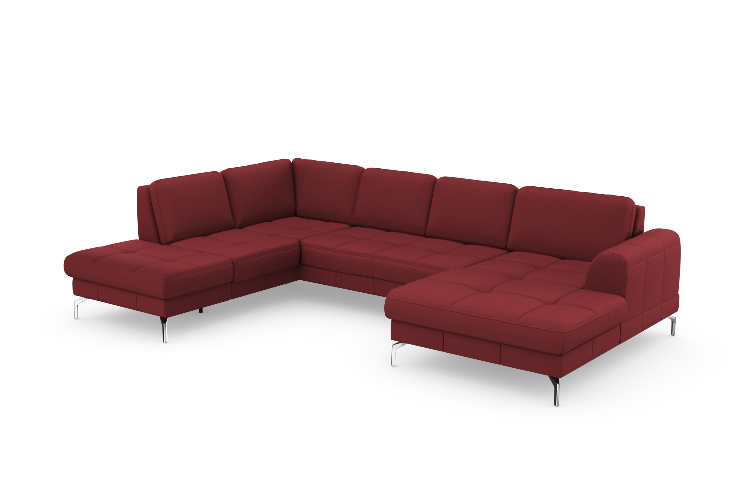 sit&more Wohnlandschaft »Bendigo U-Form« inklusive Sitztiefenverstellung, Bodenfreiheit 15 cm, in 2 Fußfarben