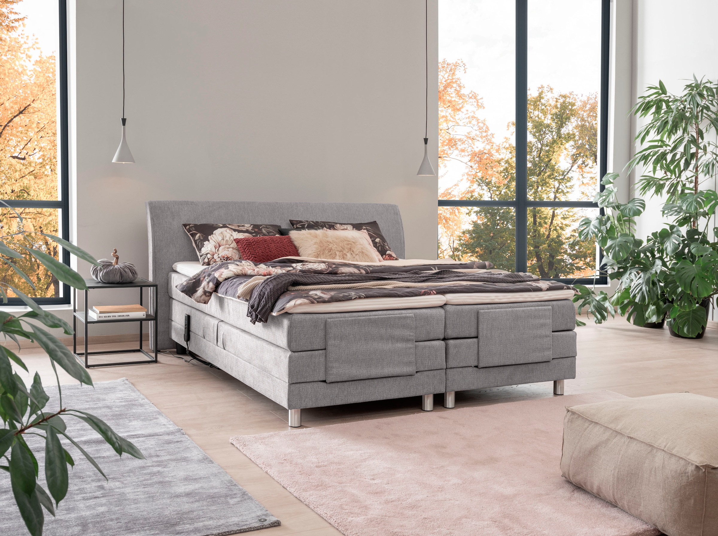 ADA trendline Boxspringbett »Edina«, mit motorischer Verstellung, inklusive Matratzen und Topper