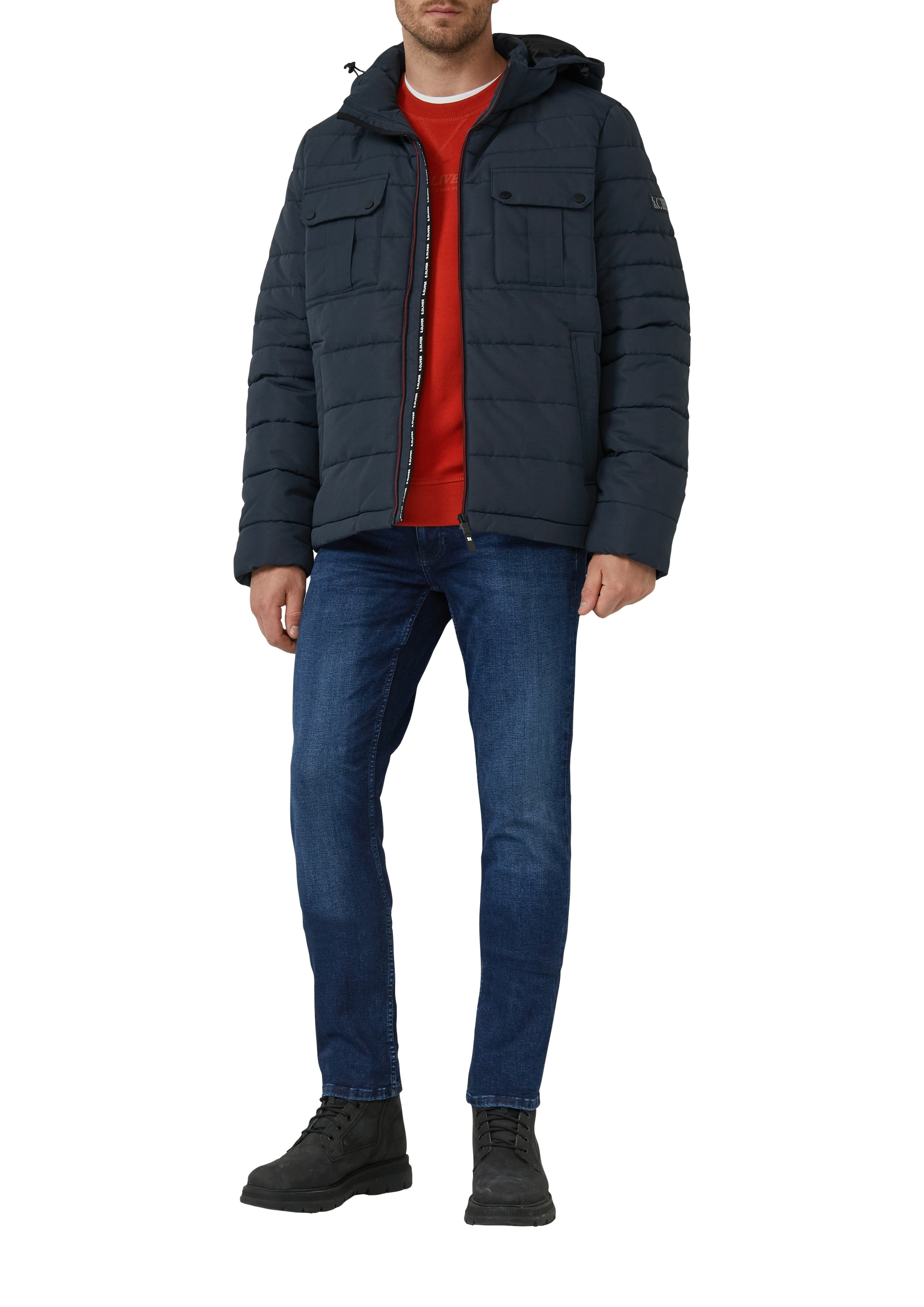 s.Oliver Steppjacke, mit Kapuze, mit Kapuze und Kordelzug