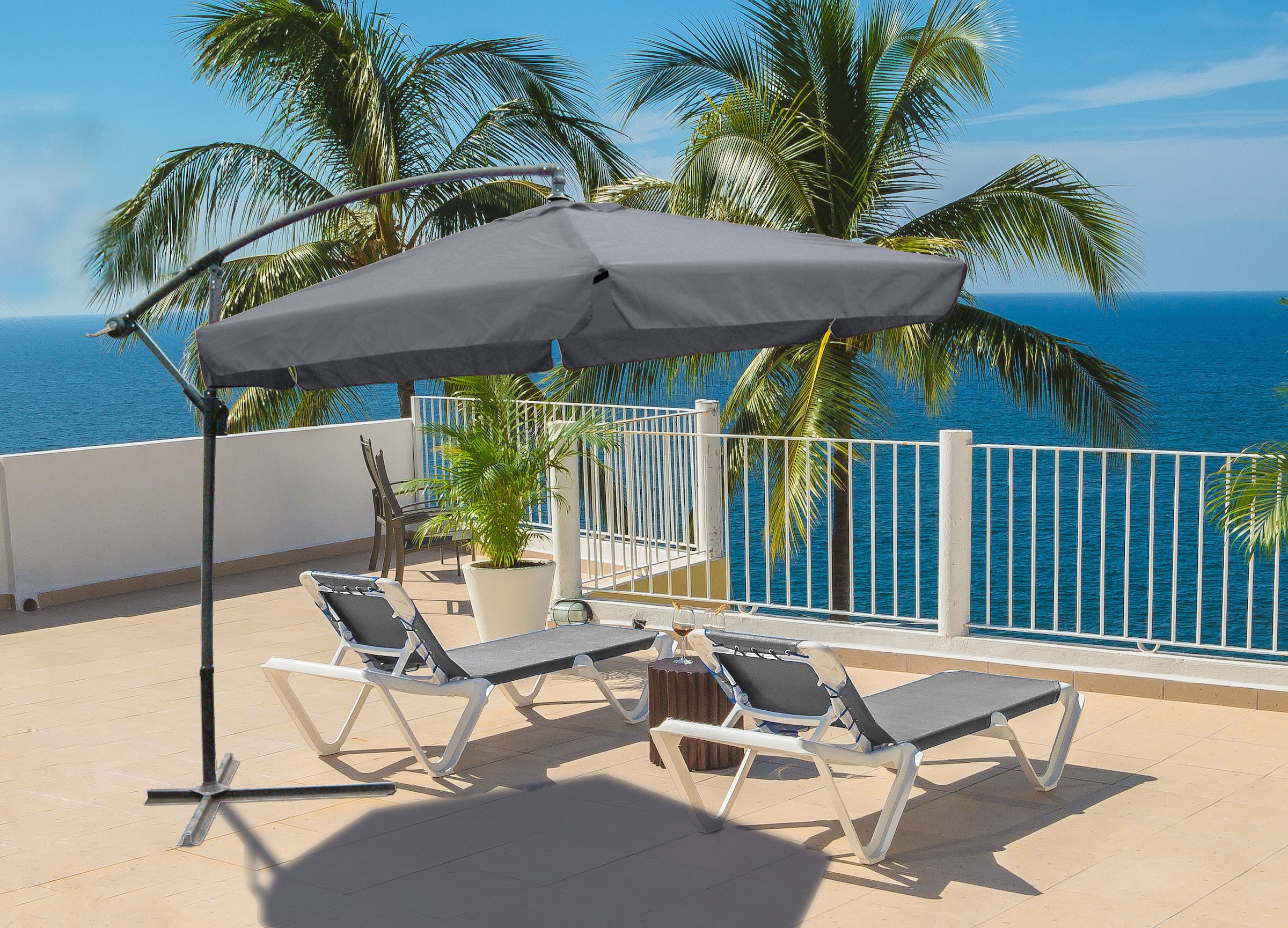Garden Pleasure Ampelschirm »TOPSELLER!«, Ø 300 cm, anthrazit