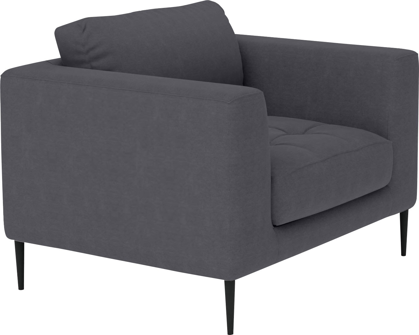 TRENDMANUFAKTUR Sessel »Luzi, Loungesessel, modern mit extra hohen Füßen«, Designsessel mit tollem Sitzkomfort, Metallfüße schwarz, Breite 96 cm