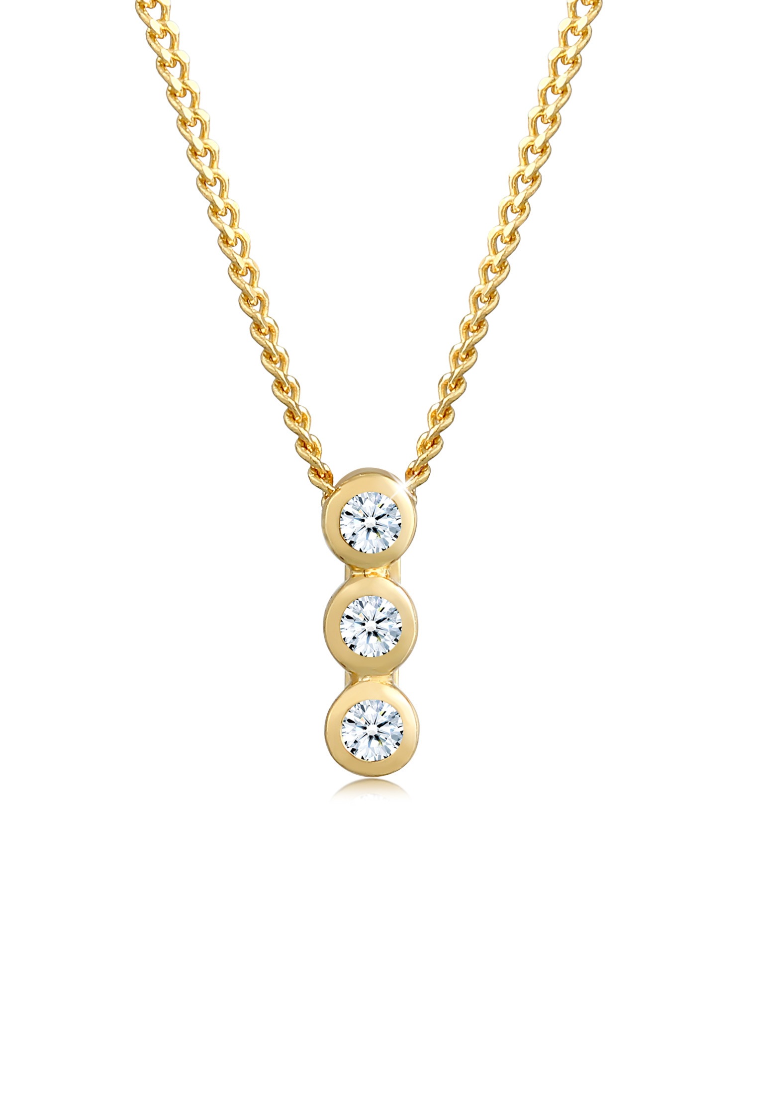 Diamore Collierkettchen »Kreis Geo Trio Diamant (0.045 ct.) 585 Gelbgold«