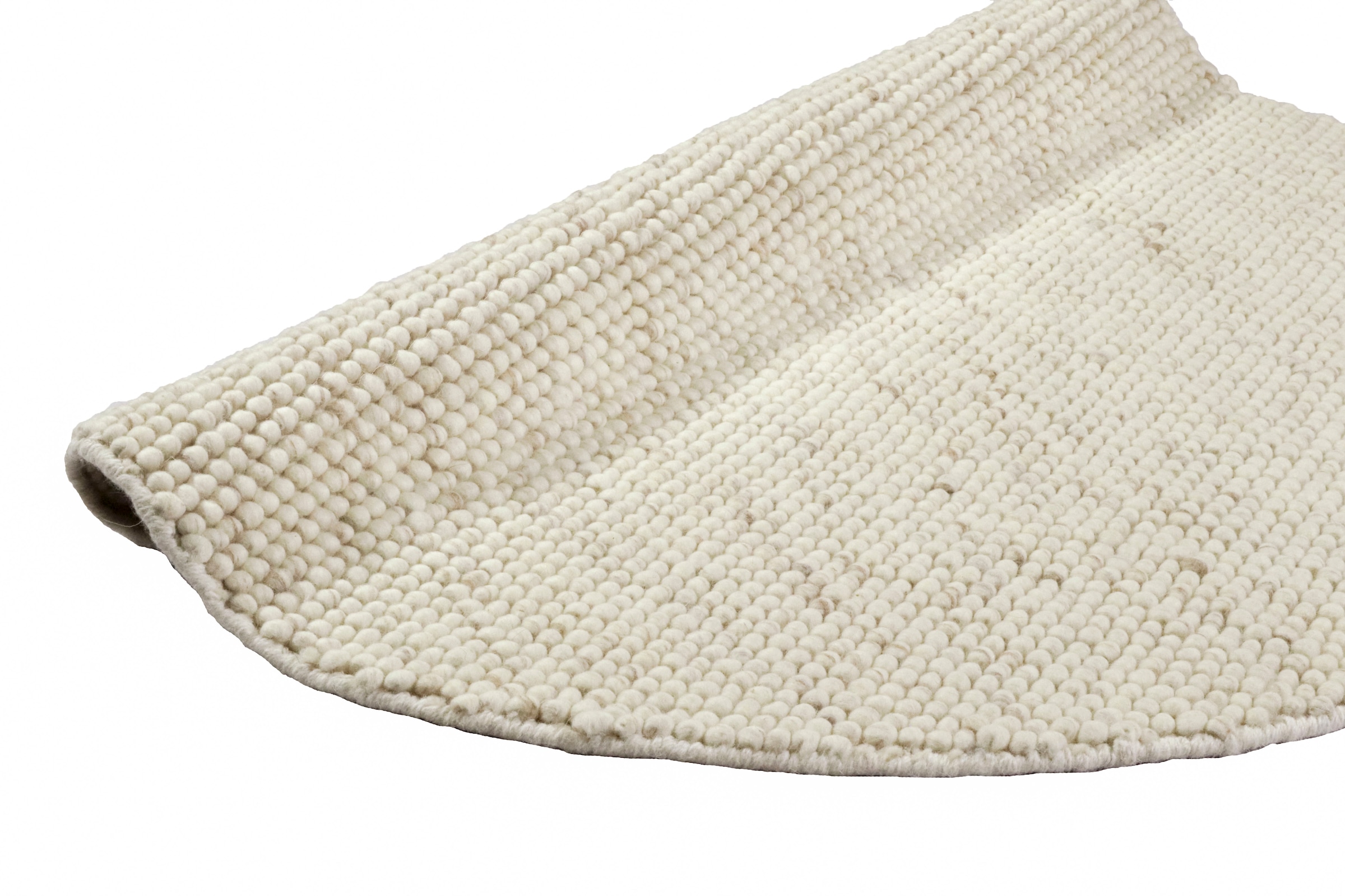 LeGer Home by Lena Gercke Teppich »Ainhoa, handgewebt, Wolle«, rund, 12 mm Höhe, Handweb Teppich, Wohnzimmer, Schlafzimmer, Esszimmer