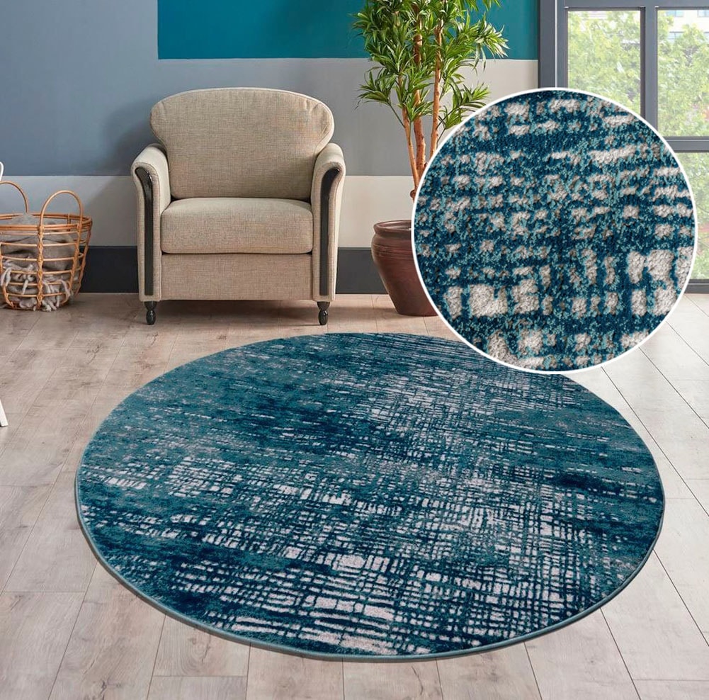 my home Teppich »Ariano, dezenter Glanz mit Hoch-Tief-Struktur« rund 12 mm Höhe Vintage, dezenter Glanz, Hoch-Tief-Struktur, Schrumpf-Carving-Effekt