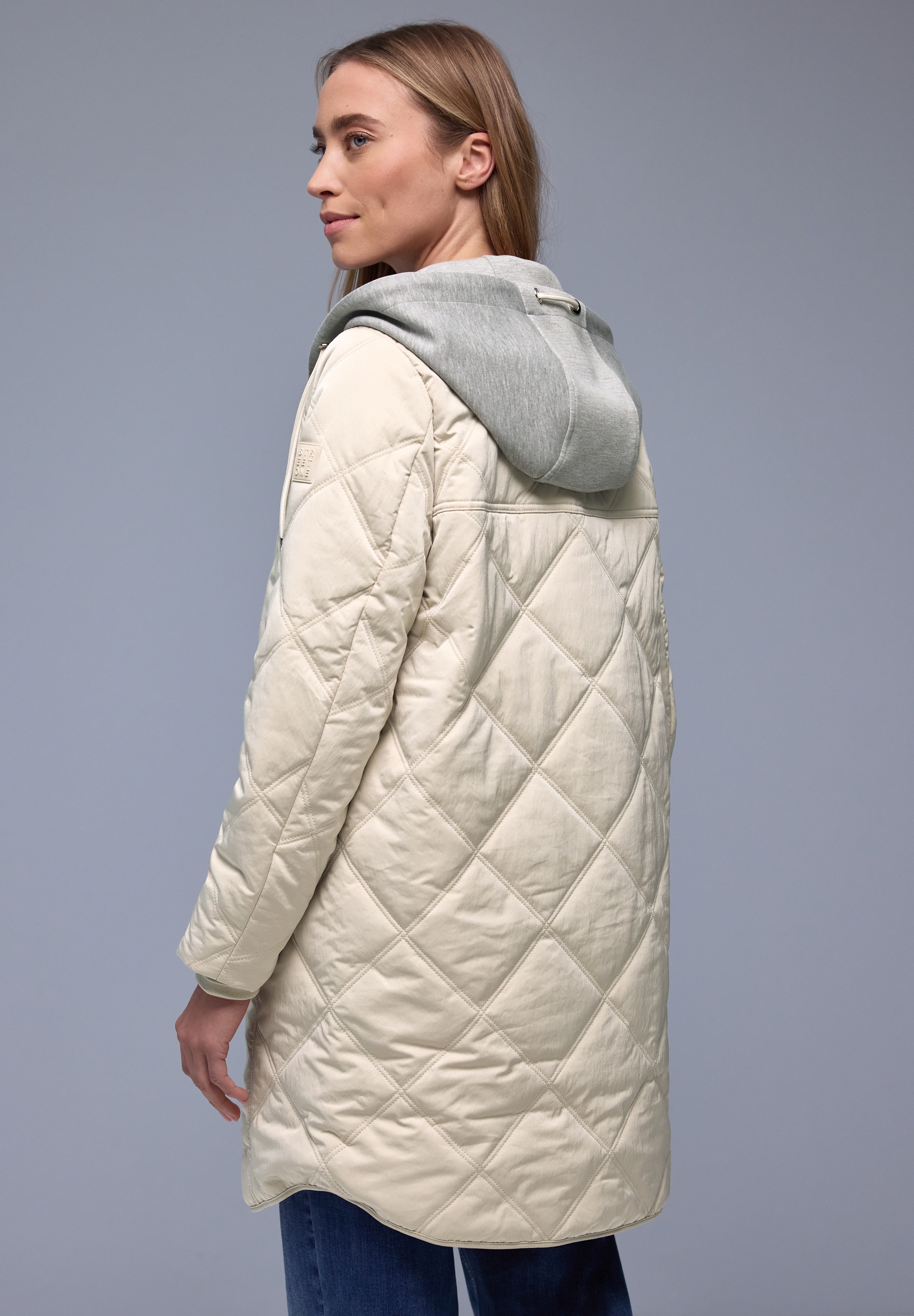 STREET ONE Steppjacke mit Kapuze mit abnehmbarer Jersey-Kapuze