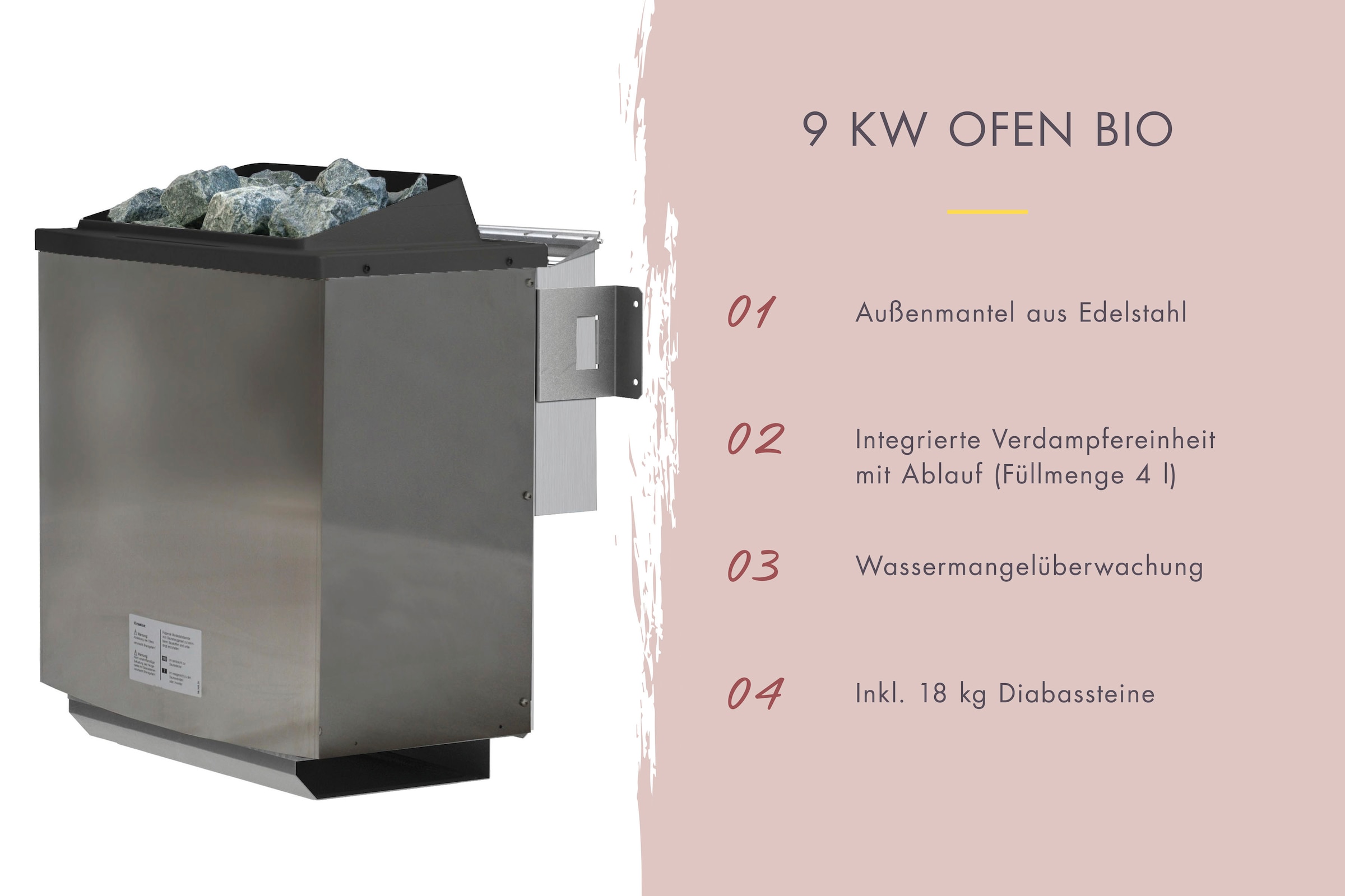 Karibu Saunahaus »Ralf«, (Set), moderne Tür, Ofen 9 kW Bio ext. Strg.