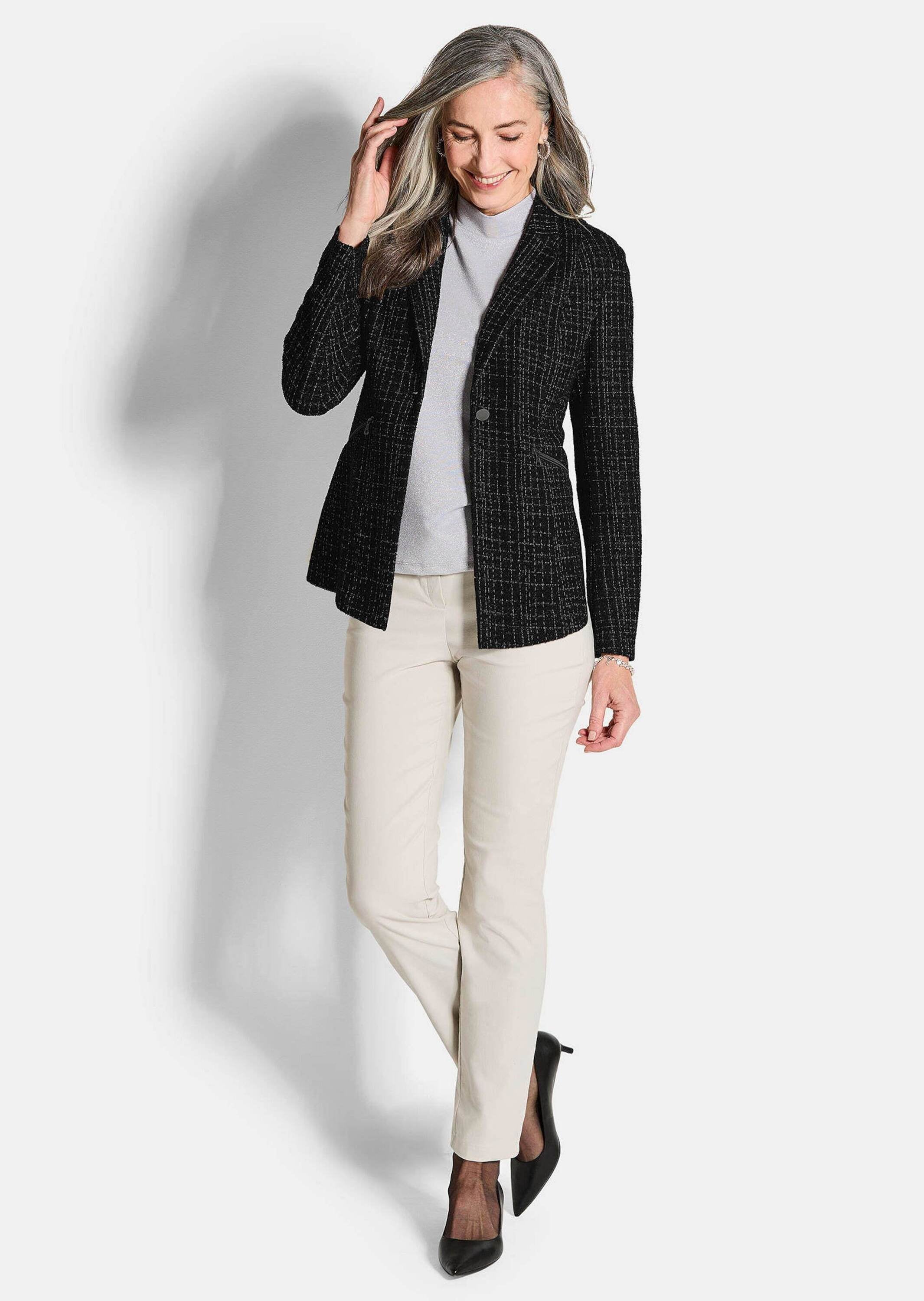GOLDNER Jackenblazer »Jersey-Blazer in Tweed-Optik«