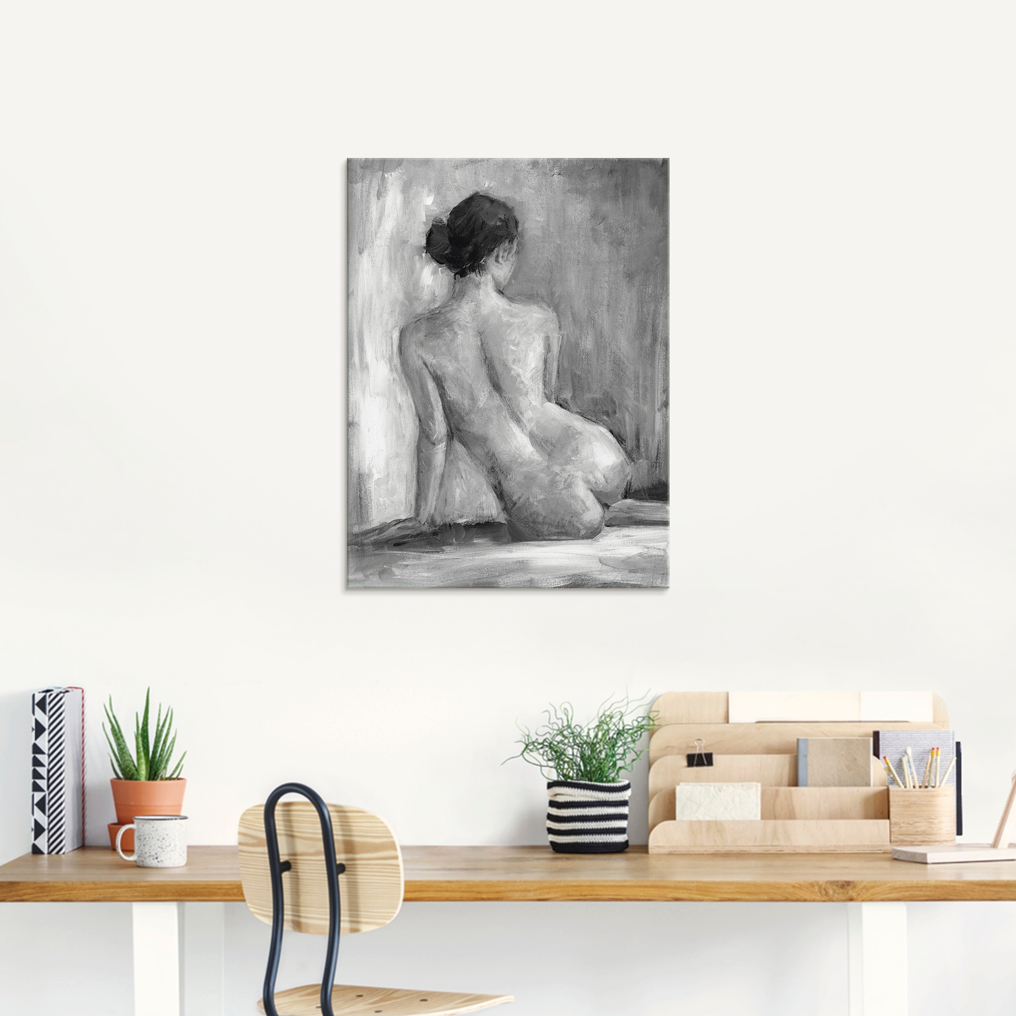Artland Glasbild »Figur in schwarz & weiß I«, Frau, (1 St.), in verschiedenen Größen