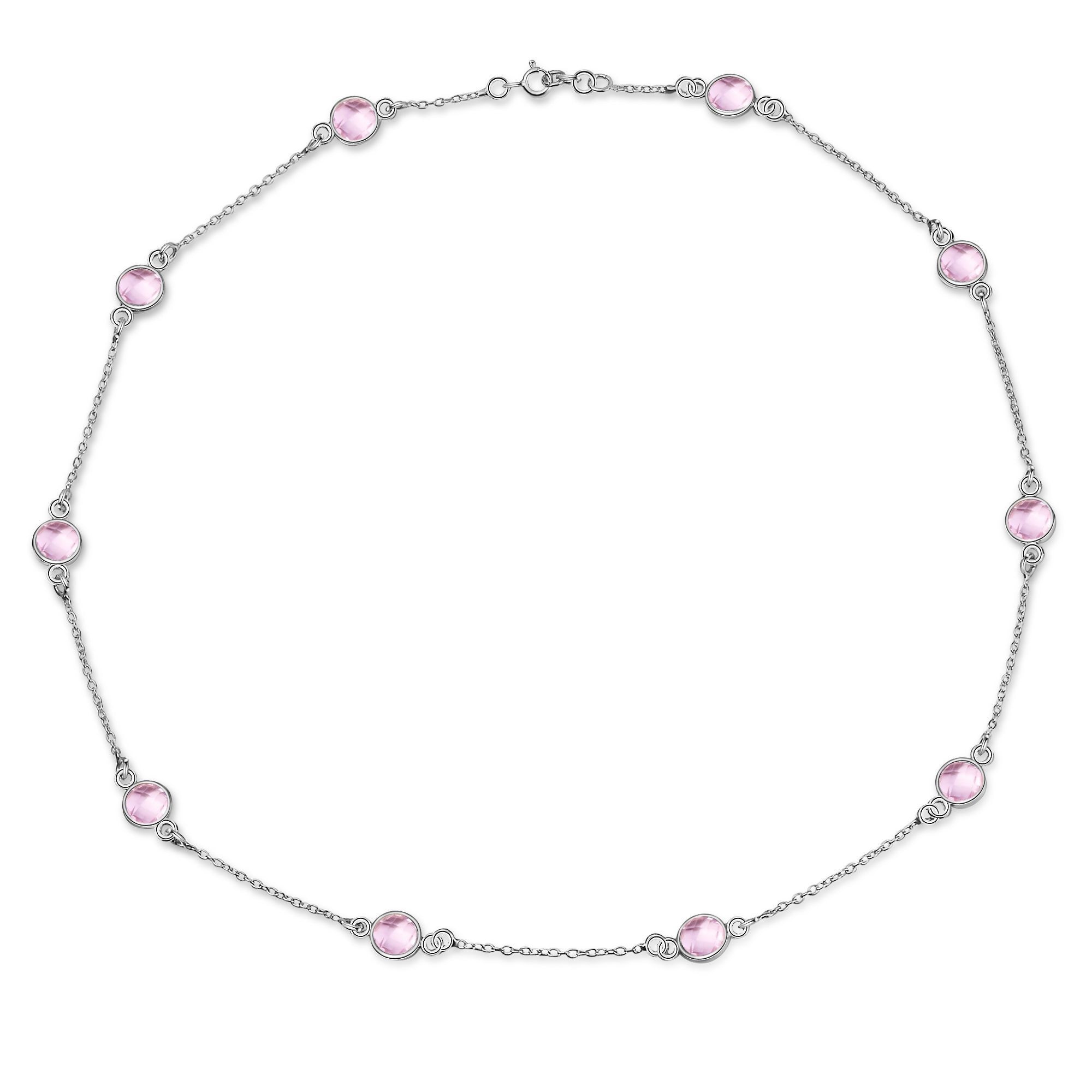 Silberkette »Halskette Pink Quarz LAVANDE«