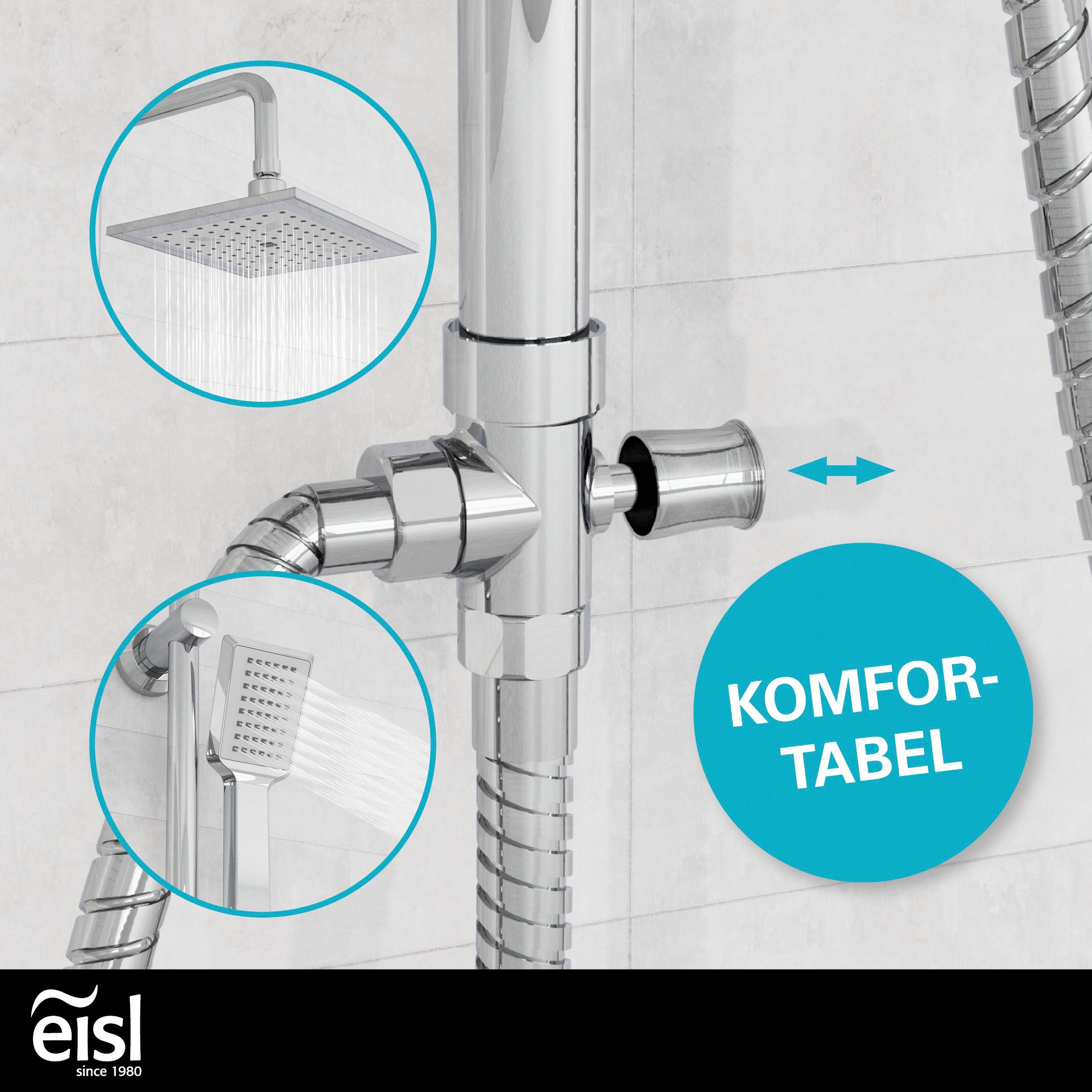 Eisl Duschsystem »EASY COOL«, Regendusche ohne Armatur, Duschsystem mit Seifenschale, Duschbrause