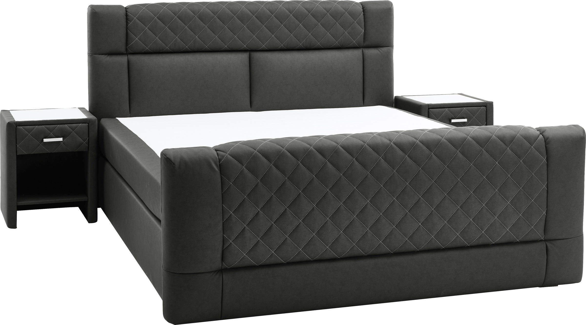 DELAVITA Boxspringbett »Jalen«, Komfortables Kopf- und Fußteil