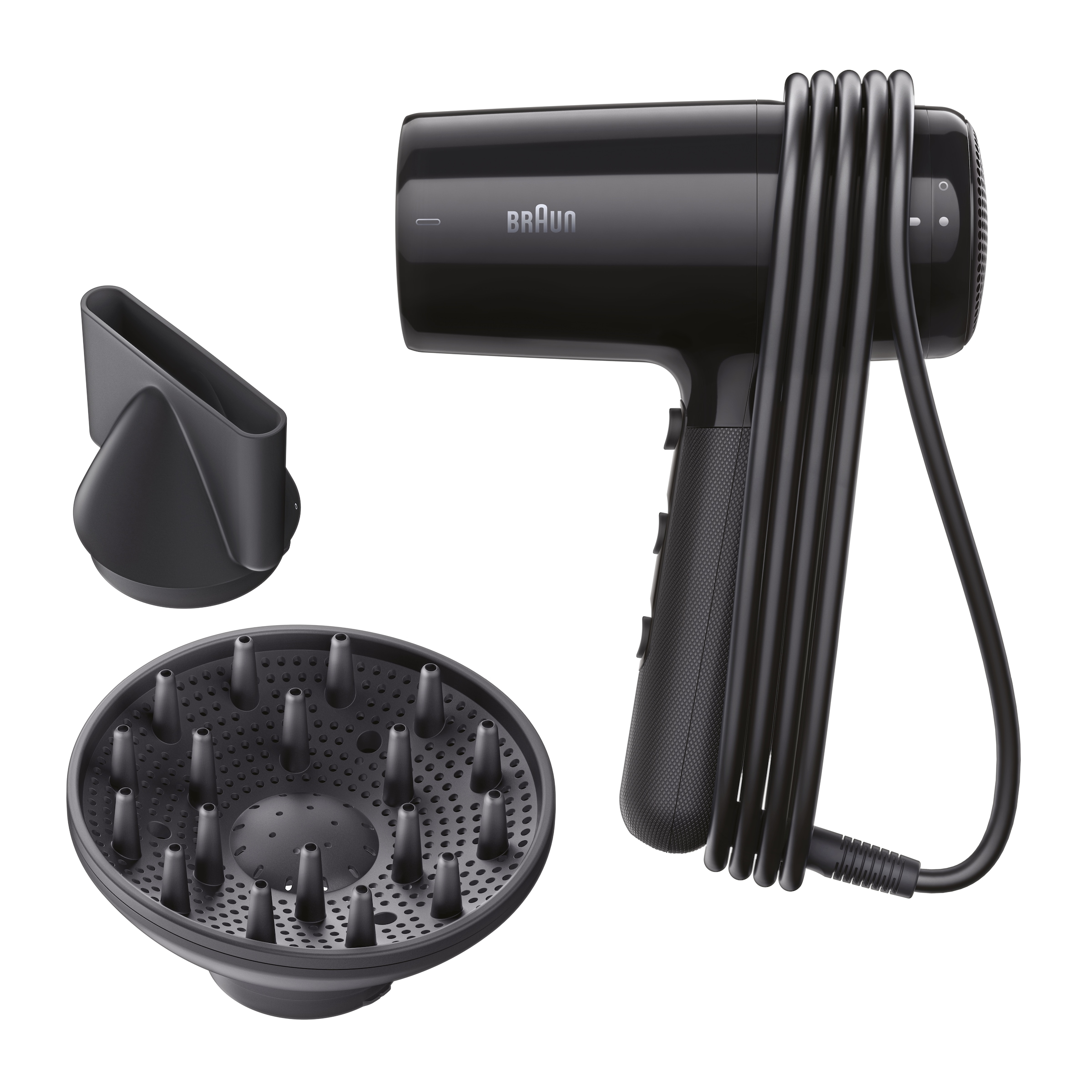 Braun Haartrockner »HD2.15, mit Diffusor für Locken, BRHD215E« 2.100 W 2 Aufsätze 2100W, Föhn mit 2 Aufsätzen, ohne Hitzeschäden, Kabelaufwicklung