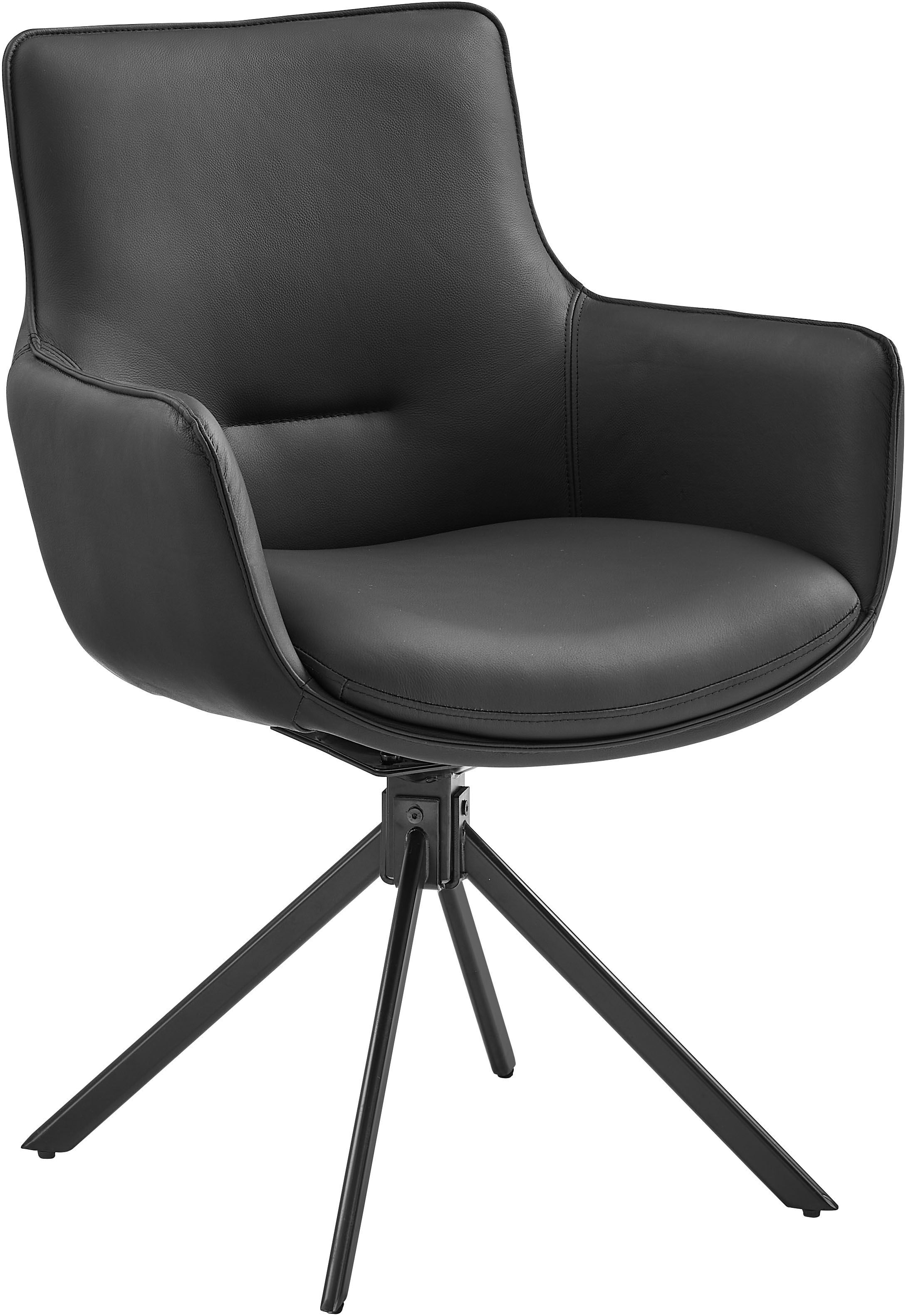 OTTO home Drehstuhl (Set) 2 Stk.Naturleder Bezug, 360° drehbares Gestell aus Eisen
