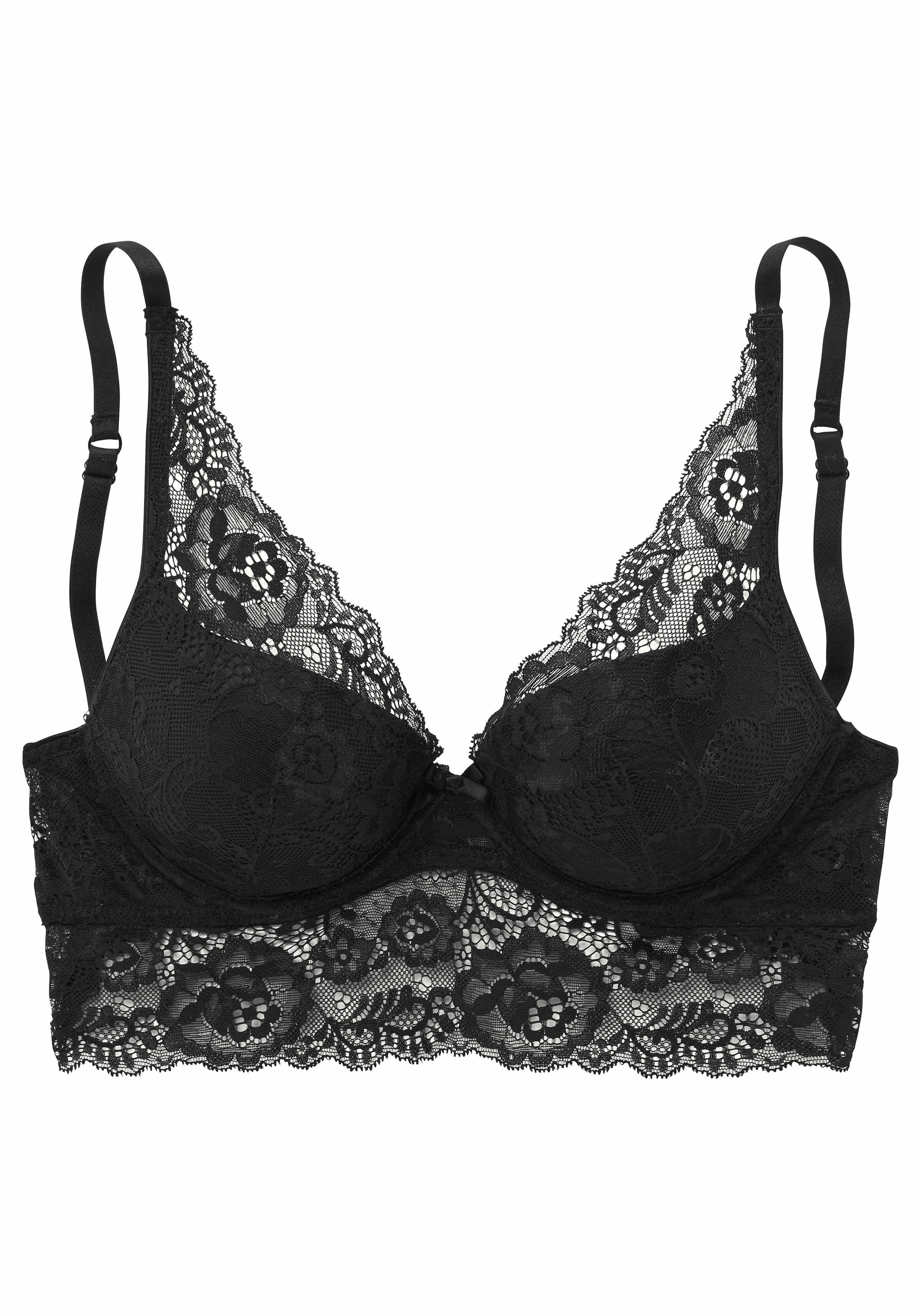 LASCANA Bustier, Push-up-BH aus floraler Spitze, Dessous