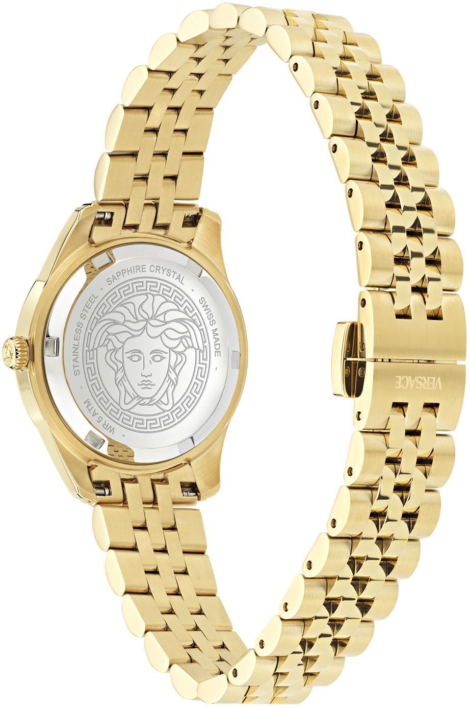 Versace Quarzuhr »GRECA TIME LADY«, Armbanduhr, Damenuhr, Saphirglas, Swiss Made, analog