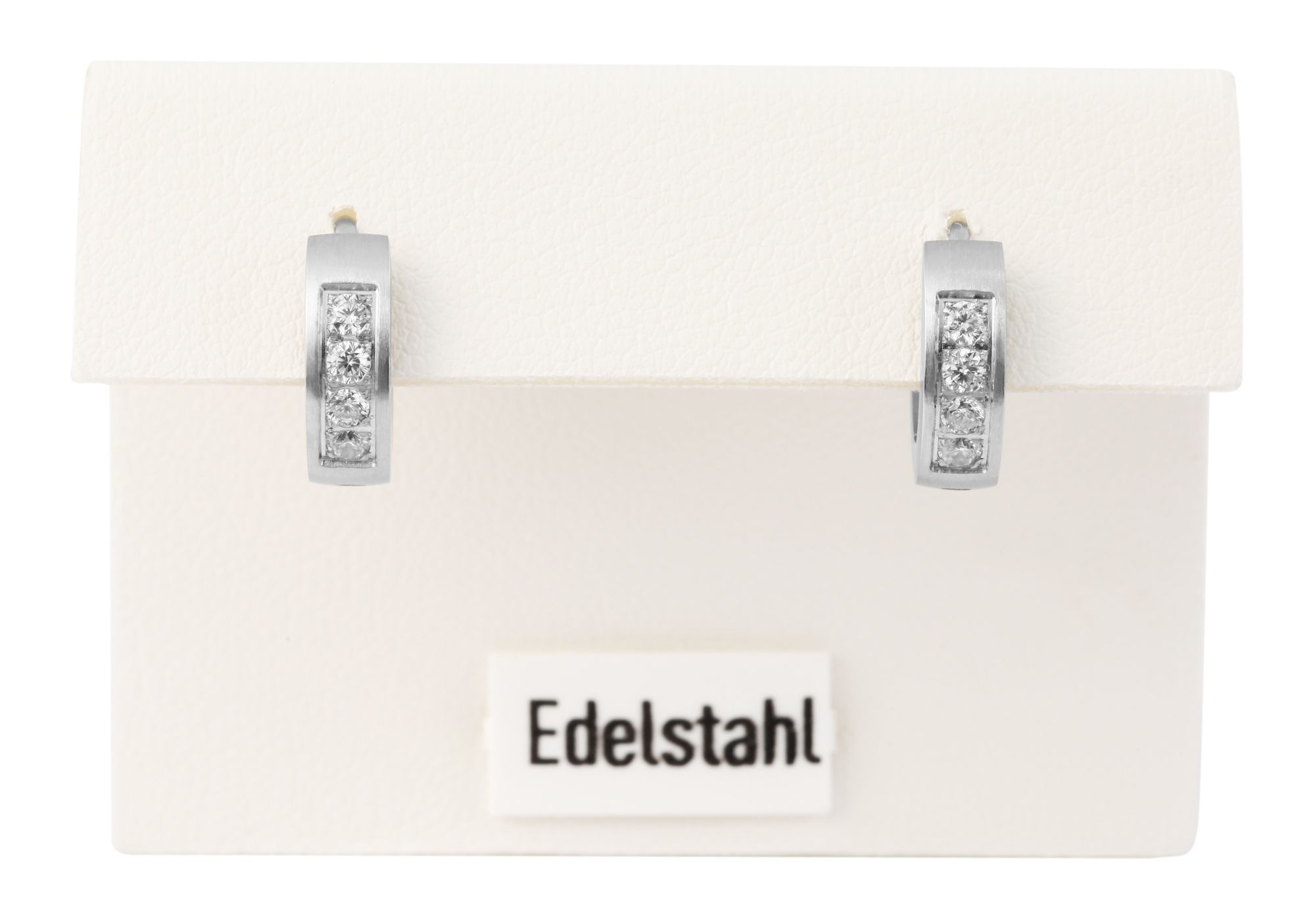 Adelia´s Paar Creolen »Damen Ohrringe ¿ Klappcreole aus Edelstahl mit Strass Steinchen«