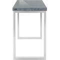 Leonique Schreibtisch »Eadmund«, (1 St.), Tischplatte aus pflegeleitem Hollowboard in Beton Optik, Gestell aus Metall verchromt, Höhe 76 cm