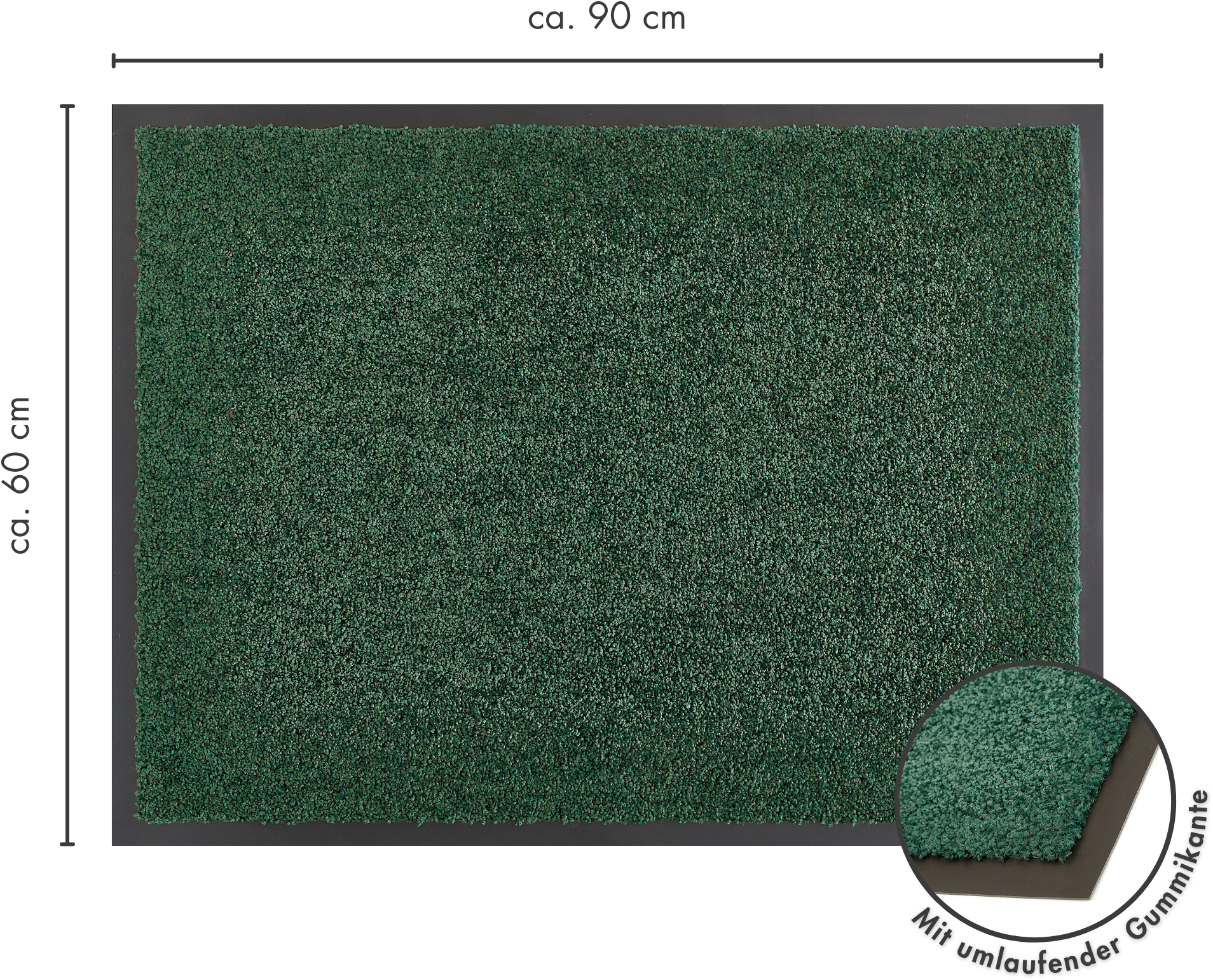 my home Fußmatte »Emil, Made in Netherlands«, rechteckig, 6 mm Höhe, Schmutzfangmatte, Uni Farben, rutschhemmend, pflegeleicht
